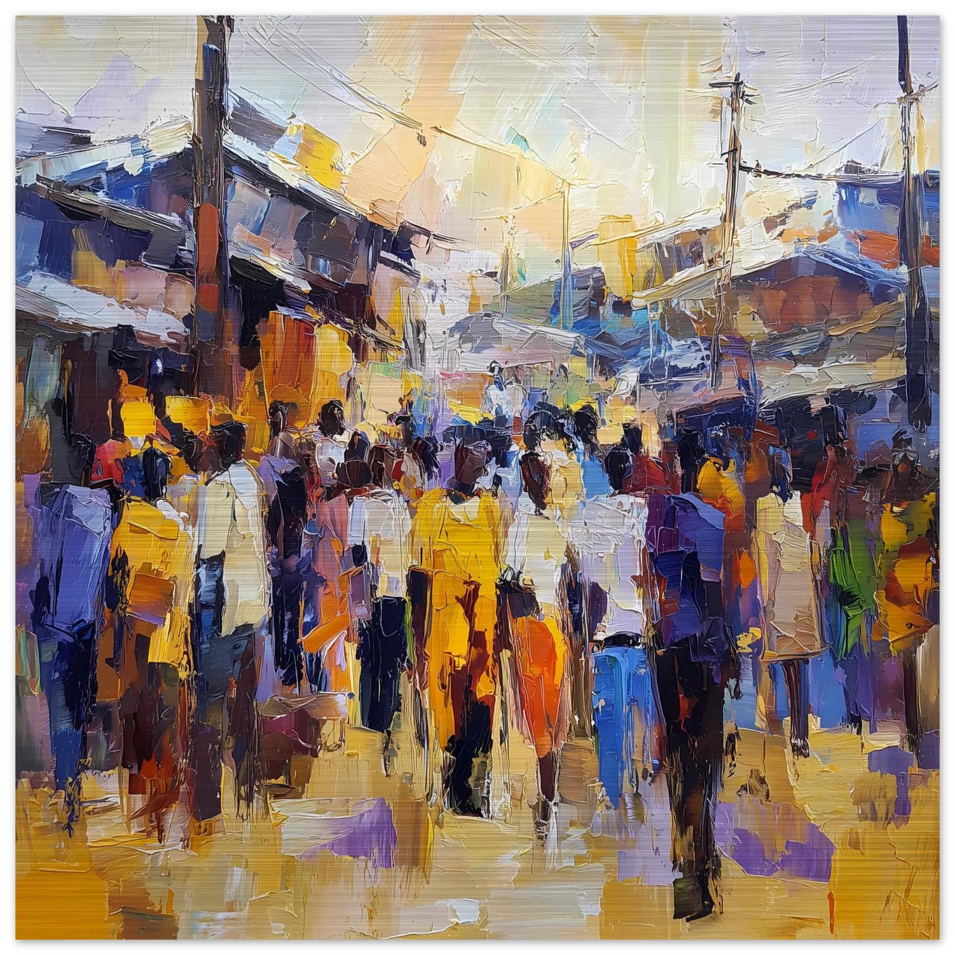 Jour de Marché — tableau aluminium — vue 3 — art mural STNCL