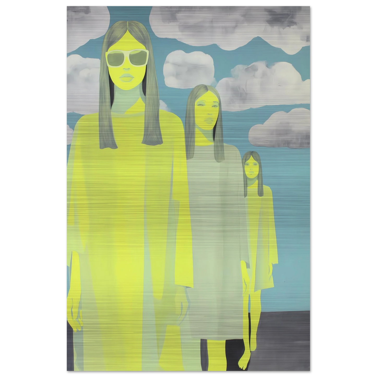 Les Trois Silhouettes — tableau aluminium — vue 3 — art mural STNCL