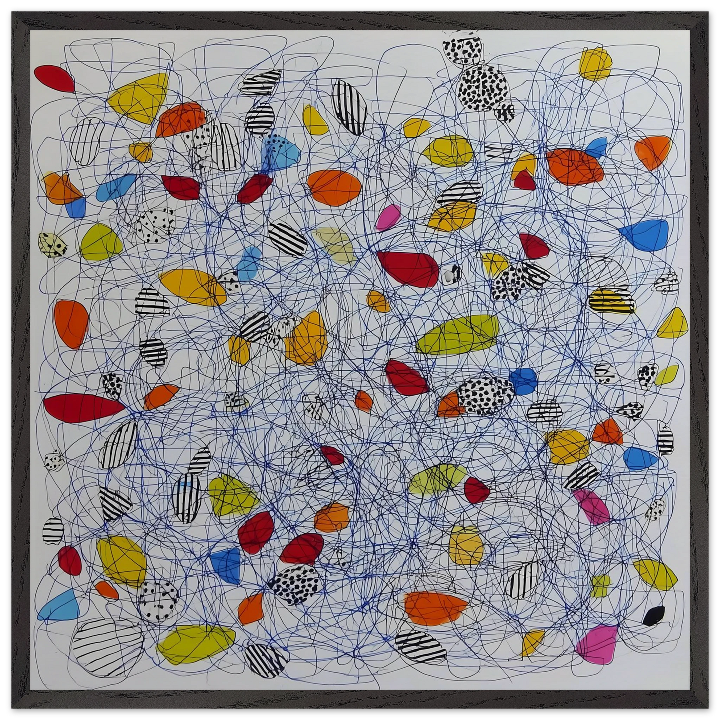 Pelote et Galets — tableau encadré bois — art mural STNCL