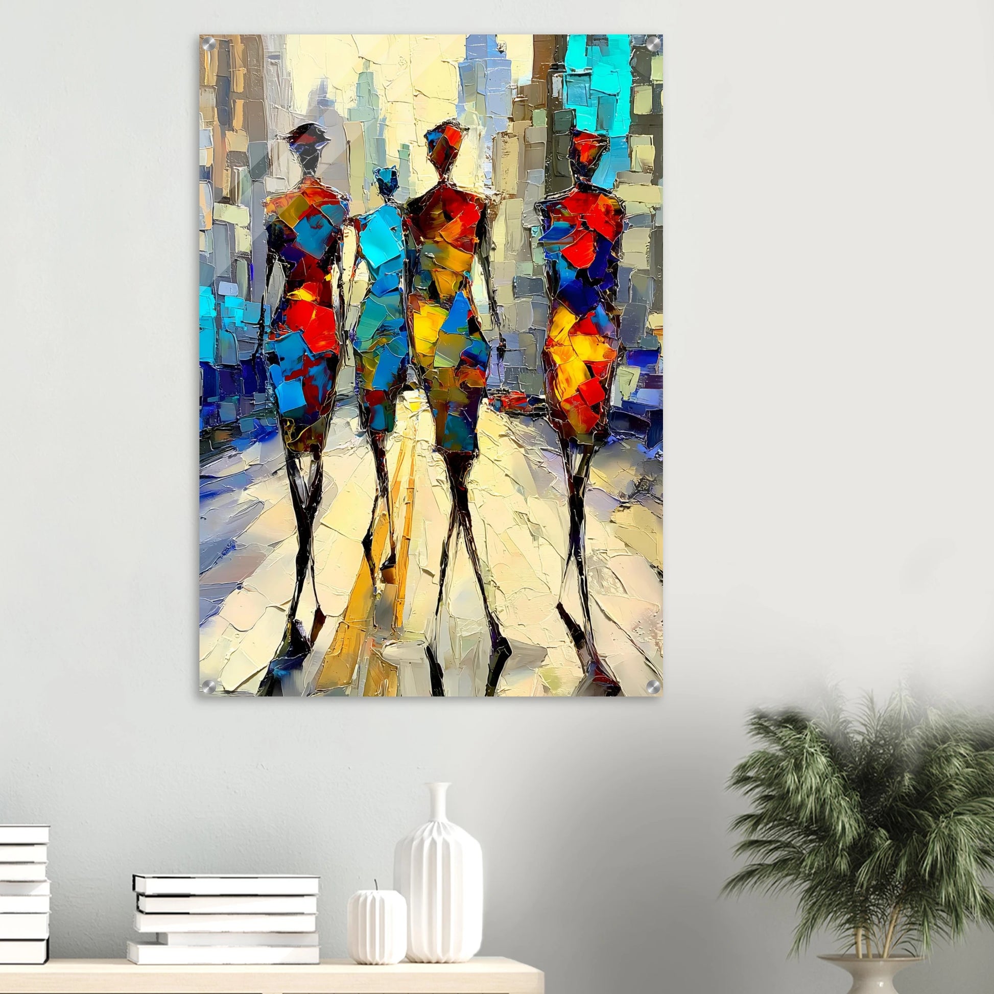 Silhouettes en Mosaïque — tableau plexiglas — vue 6 — art mural STNCL