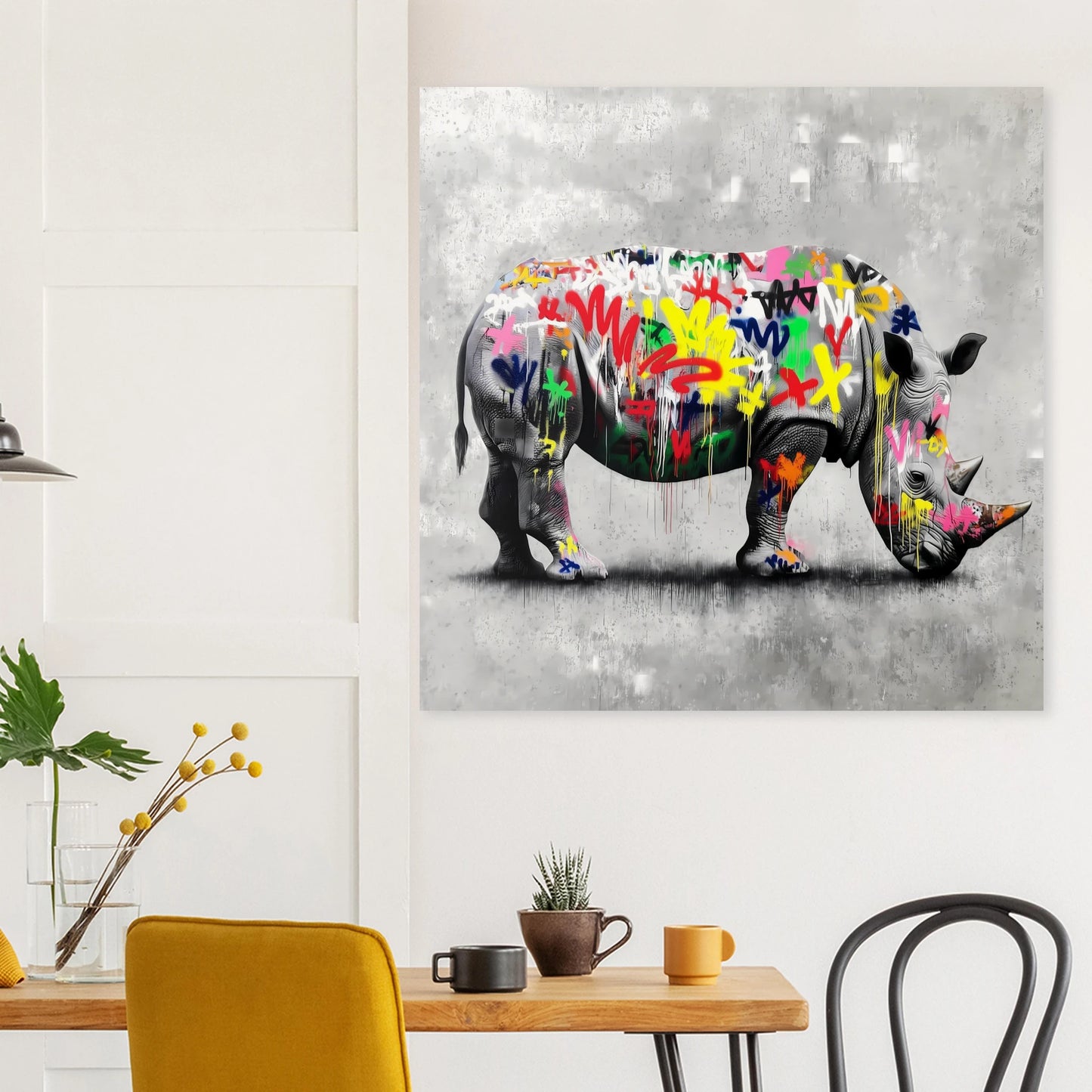 Rhinocéros Bombé — affiche d'art — vue 8 — art mural STNCL