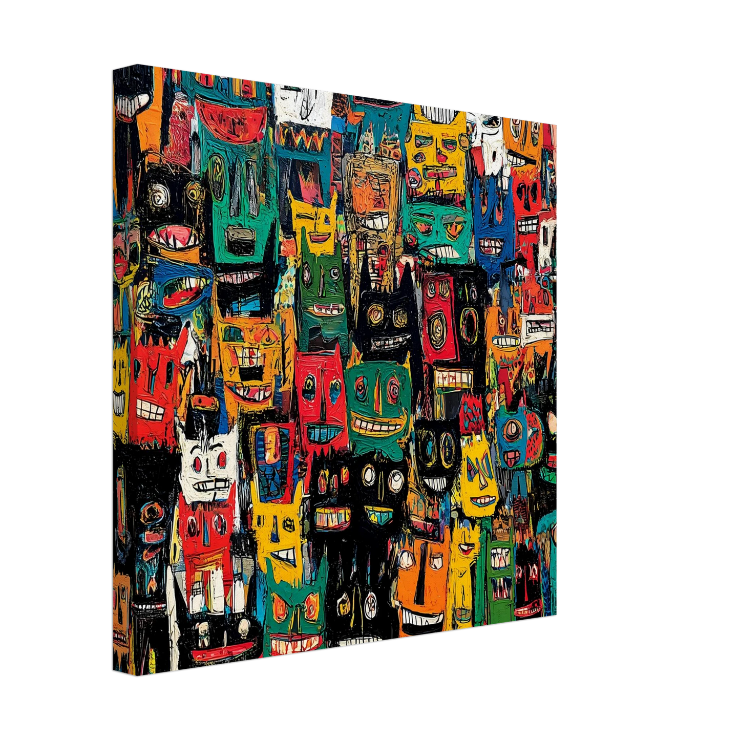 Assemblée de Masques — tableau sur toile — vue 3 — art mural STNCL