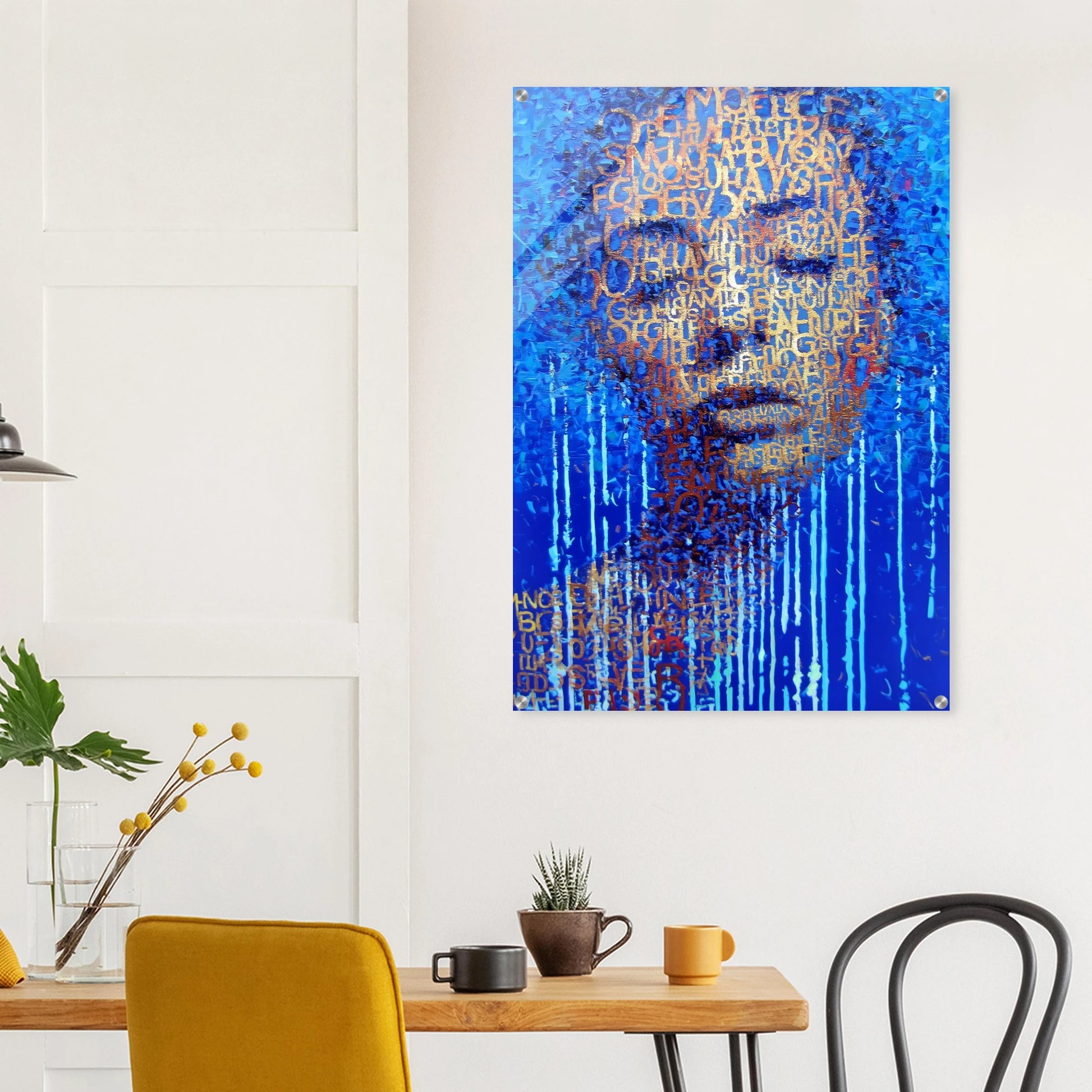 Visage de Lettres — tableau plexiglas — vue 8 — art mural STNCL
