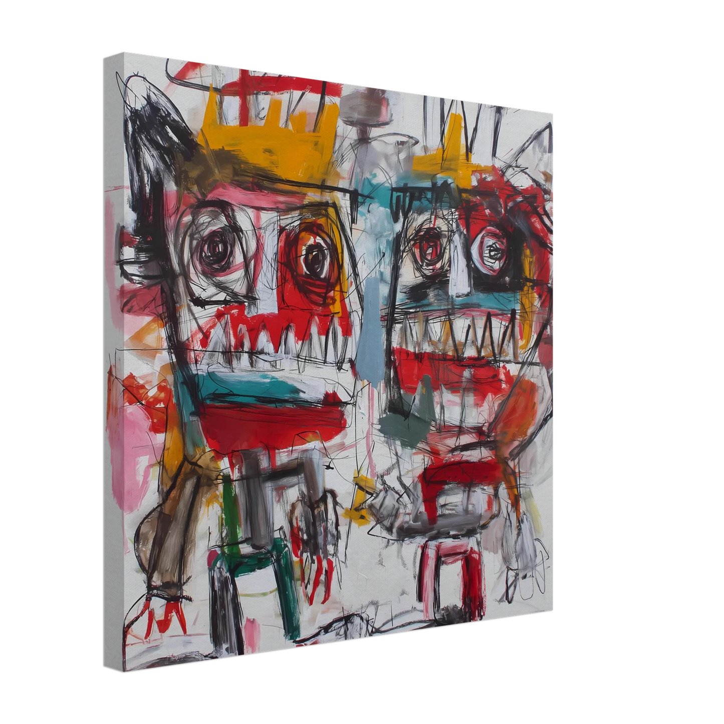 Rois Crânes — tableau sur toile — vue 4 — art mural STNCL