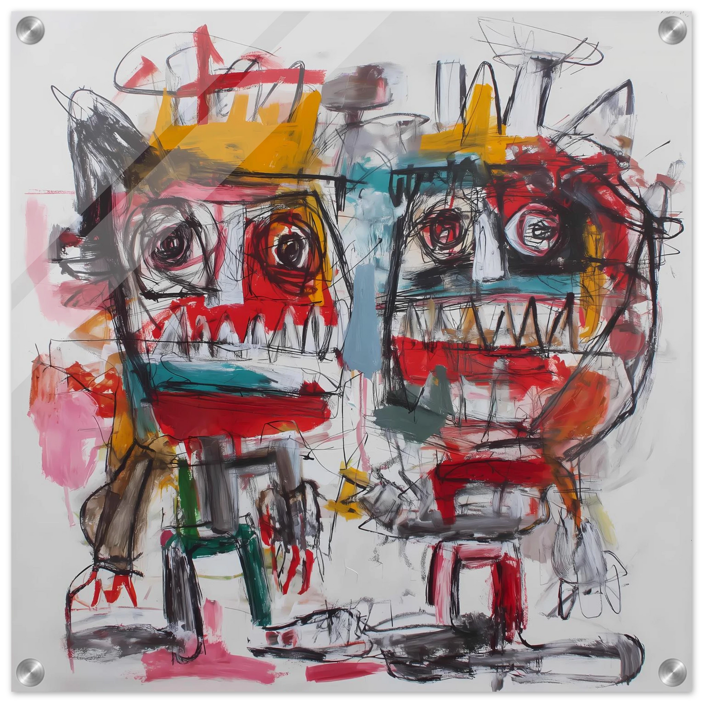 Rois Crânes — tableau plexiglas — vue 2 — art mural STNCL