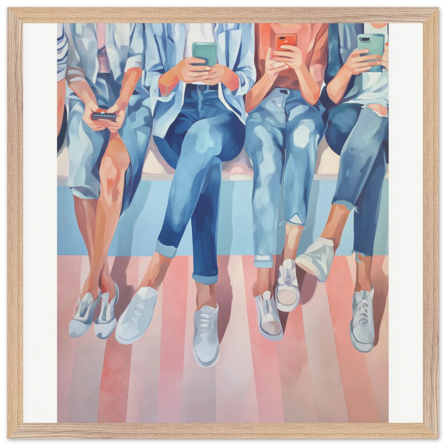Génération Connectée — tableau encadré bois — vue 7 — art mural STNCL