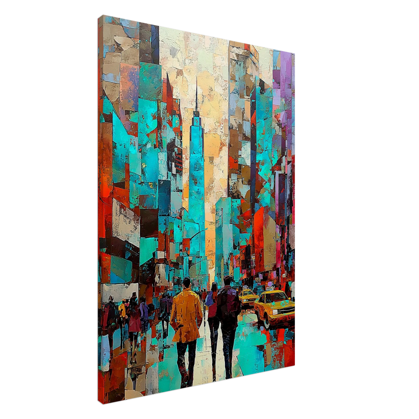 Deux Silhouettes en Ville — tableau sur toile — art mural STNCL
