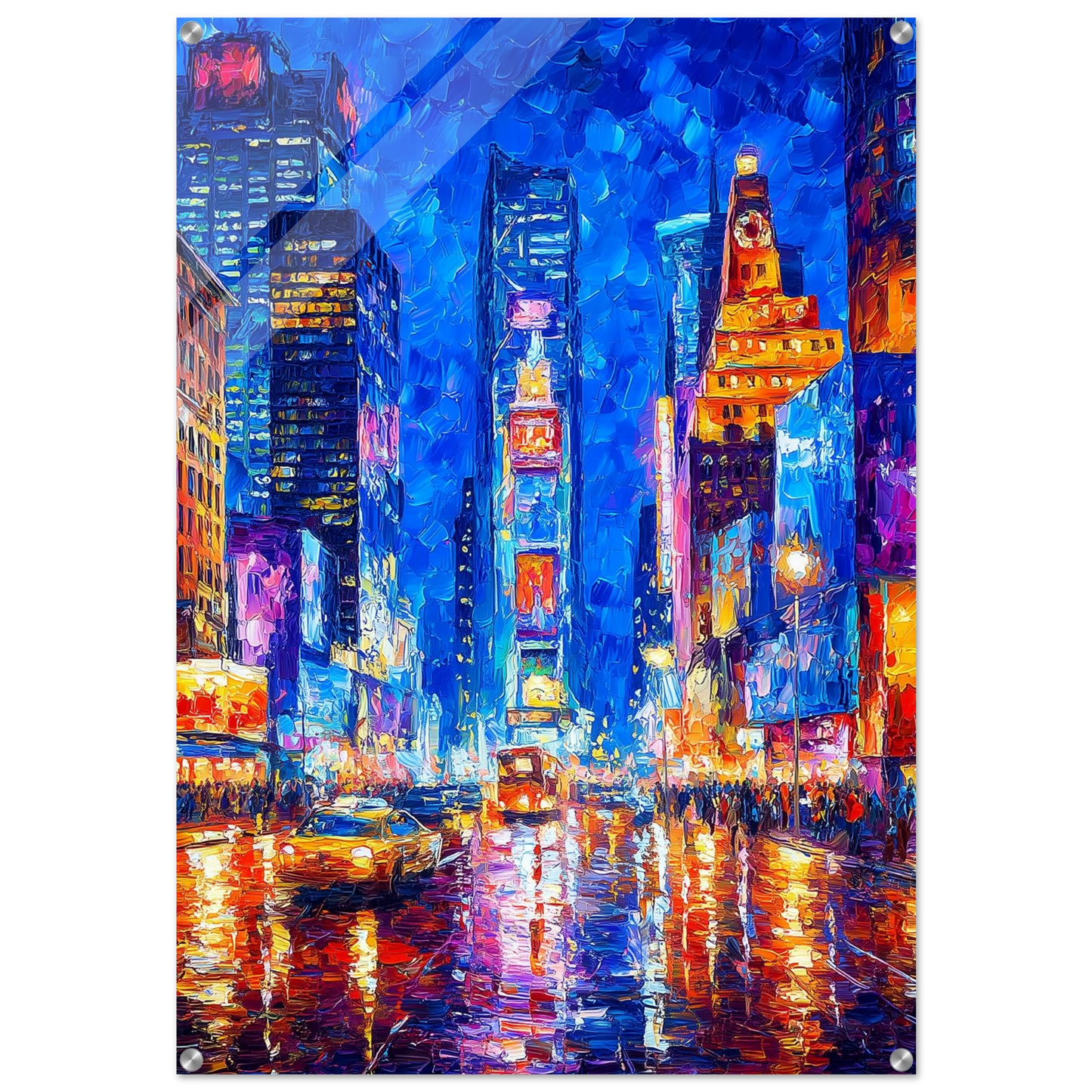 Times Square Sous La Pluie — tableau plexiglas — art mural STNCL