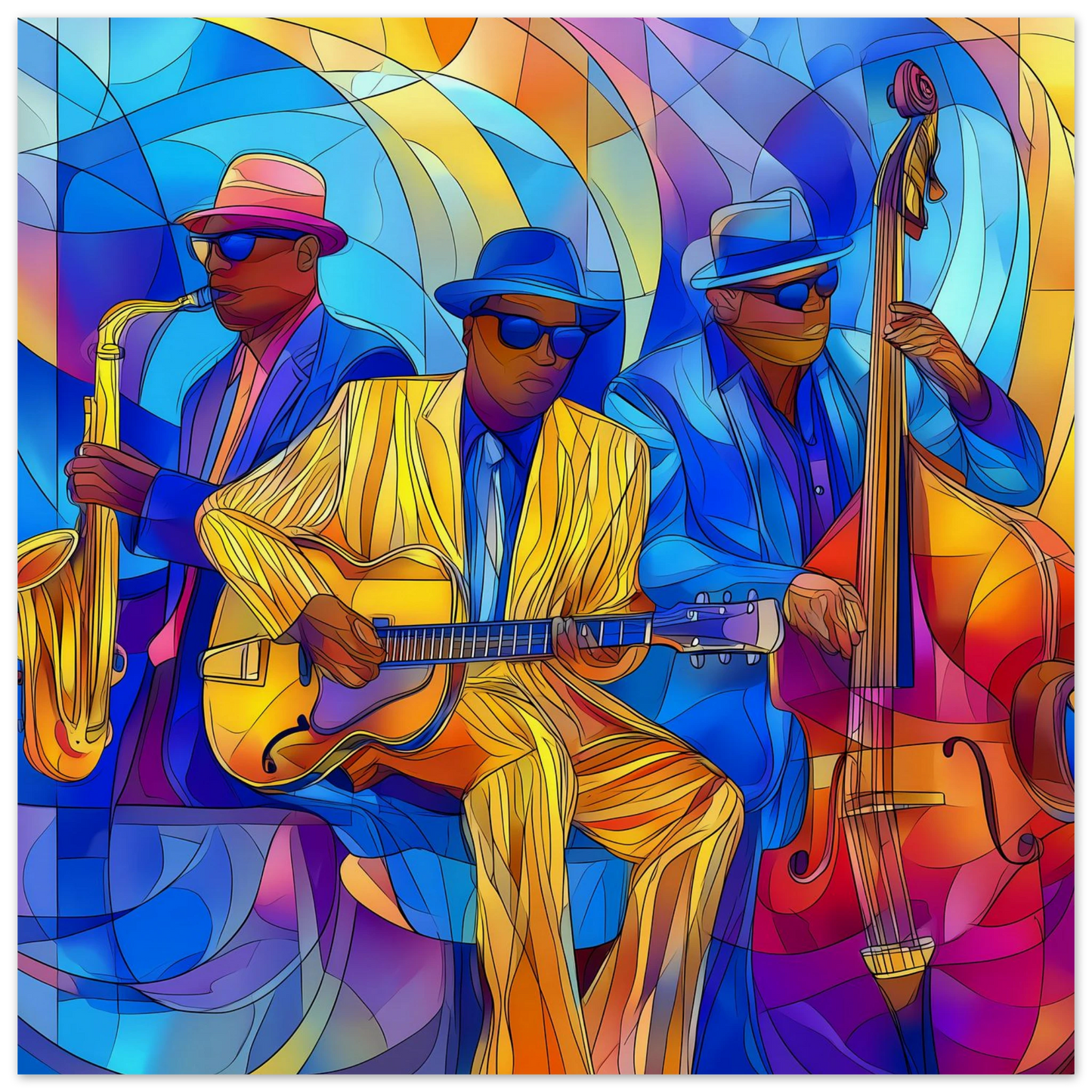 Trio de Jazz — affiche d'art — vue 3 — art mural STNCL
