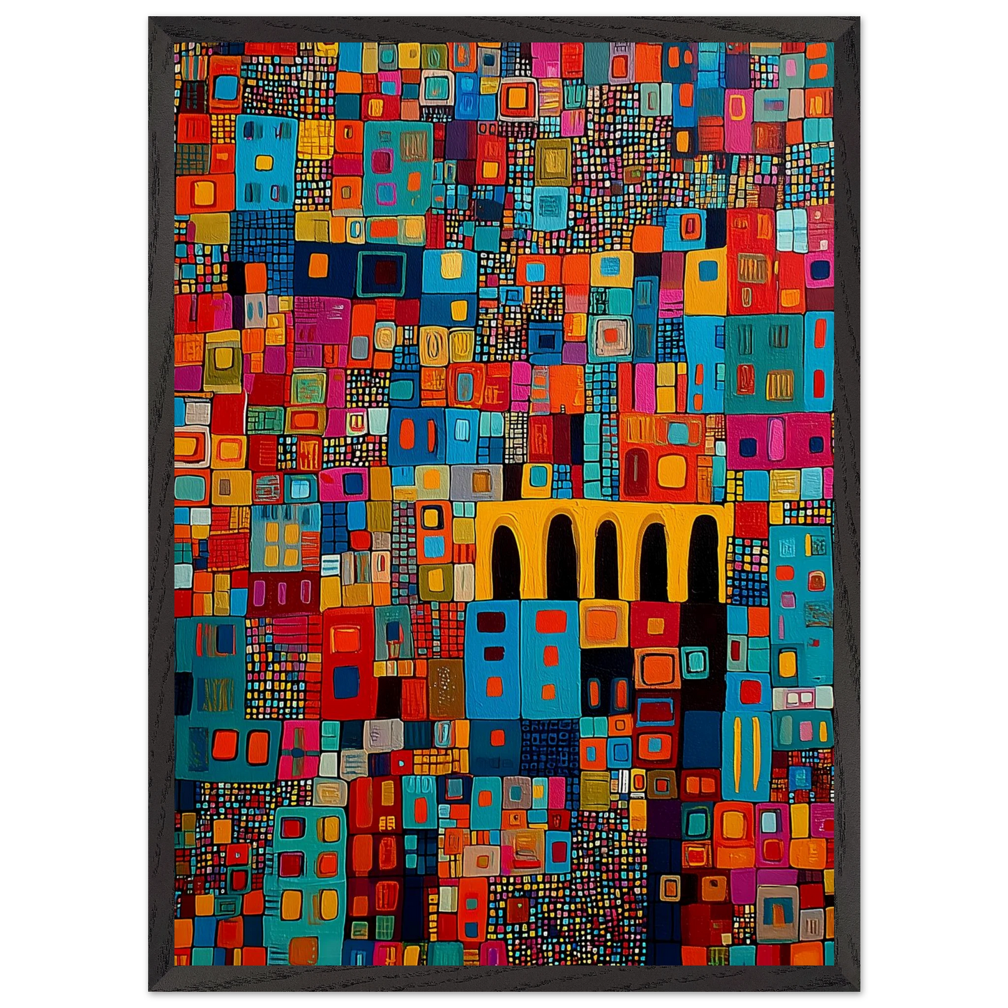 Cité Mosaïque — tableau encadre bois — vue 10 — art mural STNCL