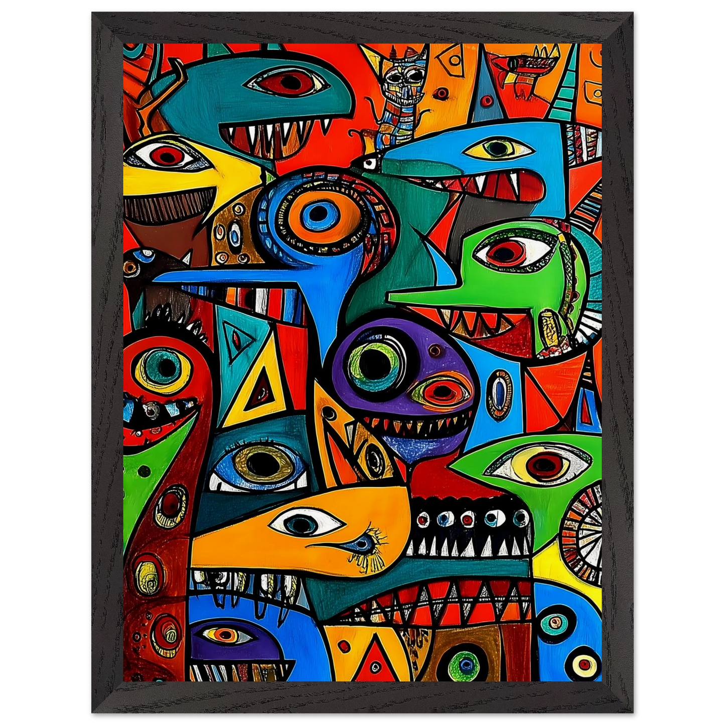 Prolifération — tableau encadré bois — vue 4 — art mural STNCL