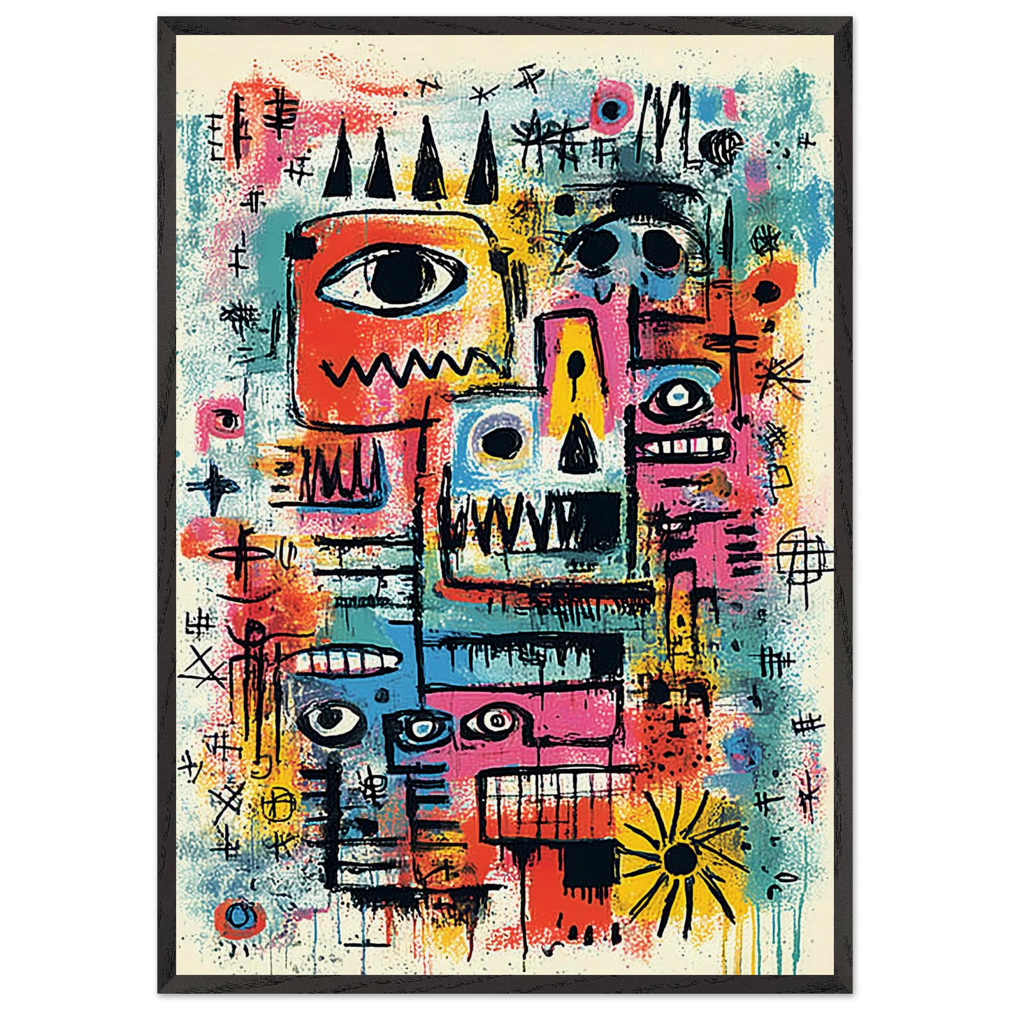 Tribu Primitive — tableau encadre bois — art mural STNCL