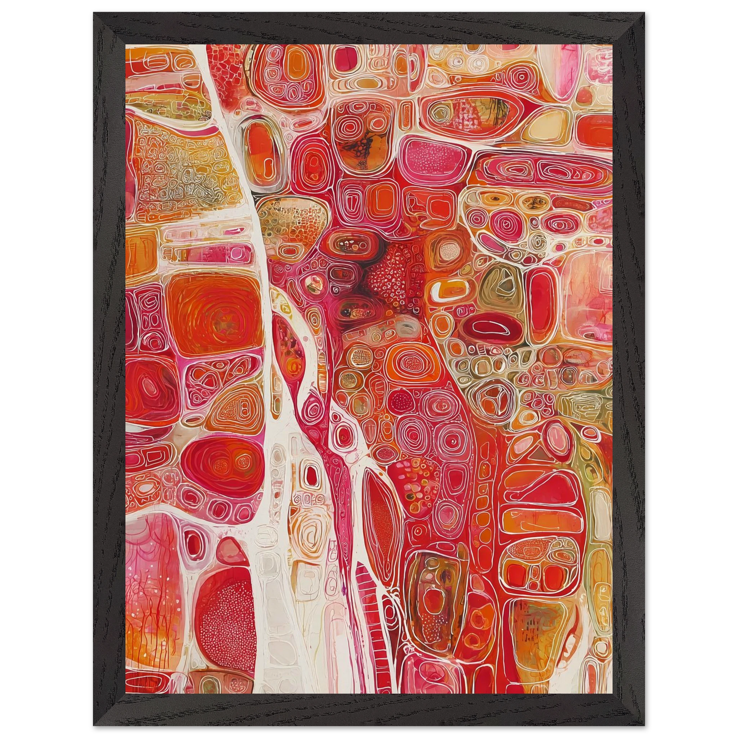 Cellules — tableau encadré bois — vue 4 — art mural STNCL