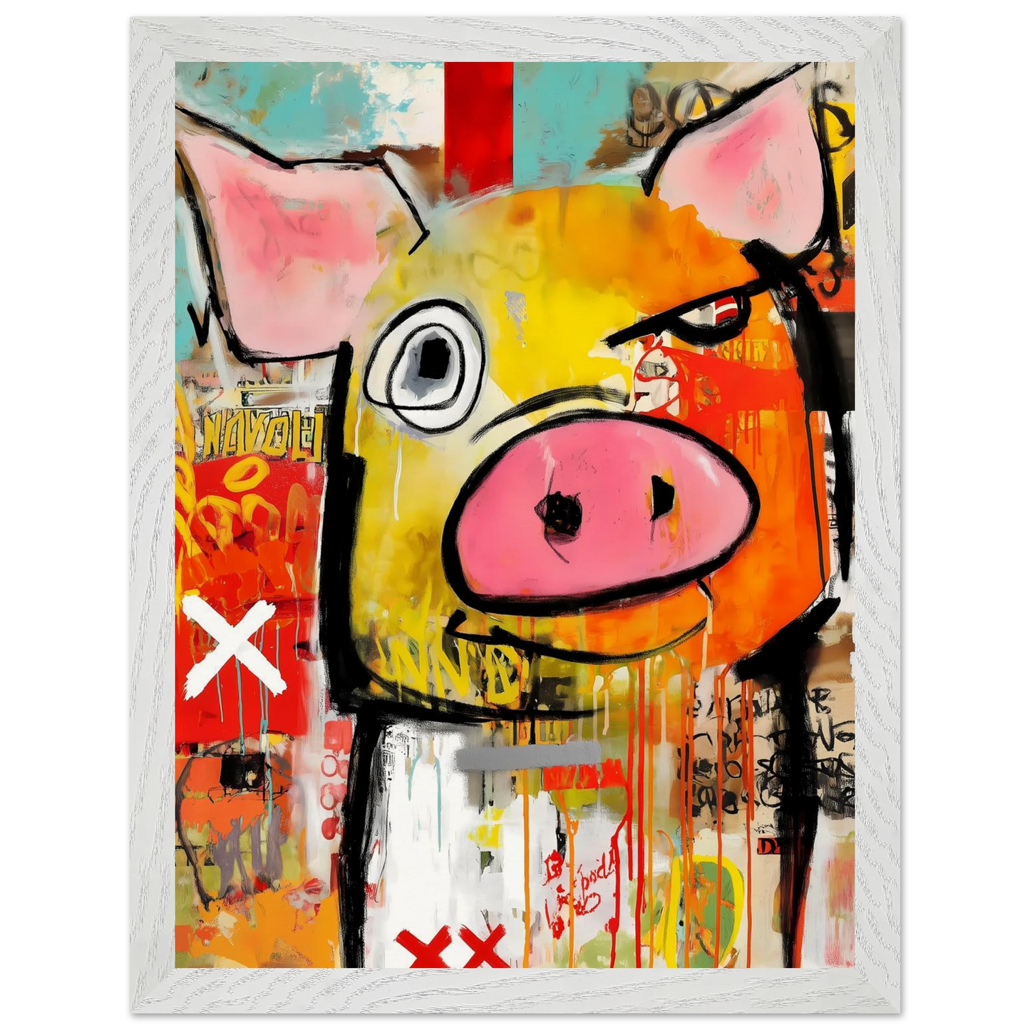 Le Cochon Bougon — tableau encadré bois — vue 9 — art mural STNCL