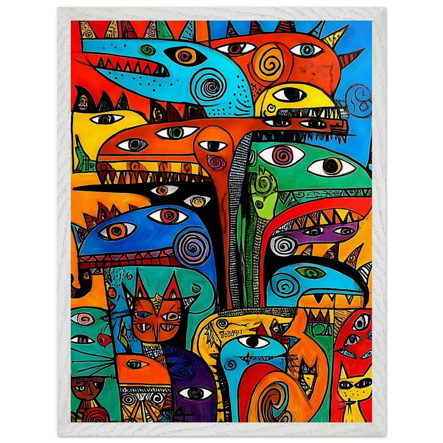 La Tribu — tableau encadré bois — vue 8 — art mural STNCL