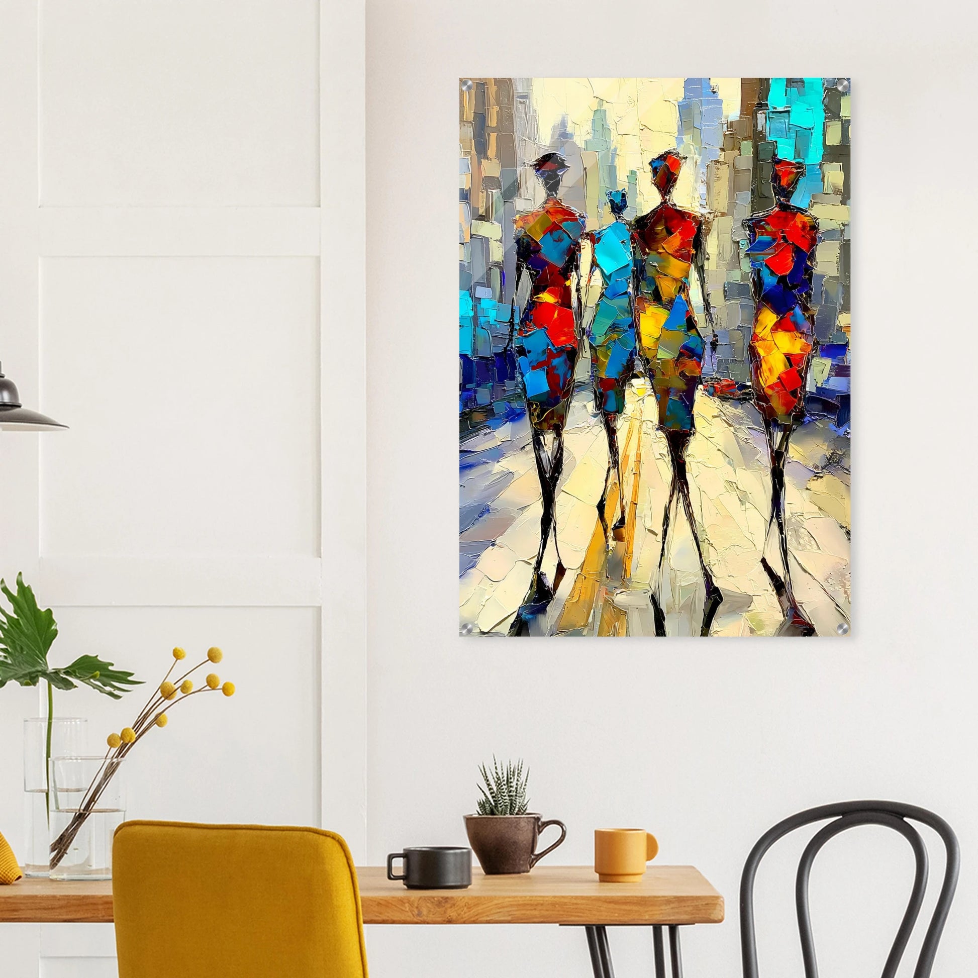Silhouettes en Mosaïque — tableau plexiglas — vue 8 — art mural STNCL