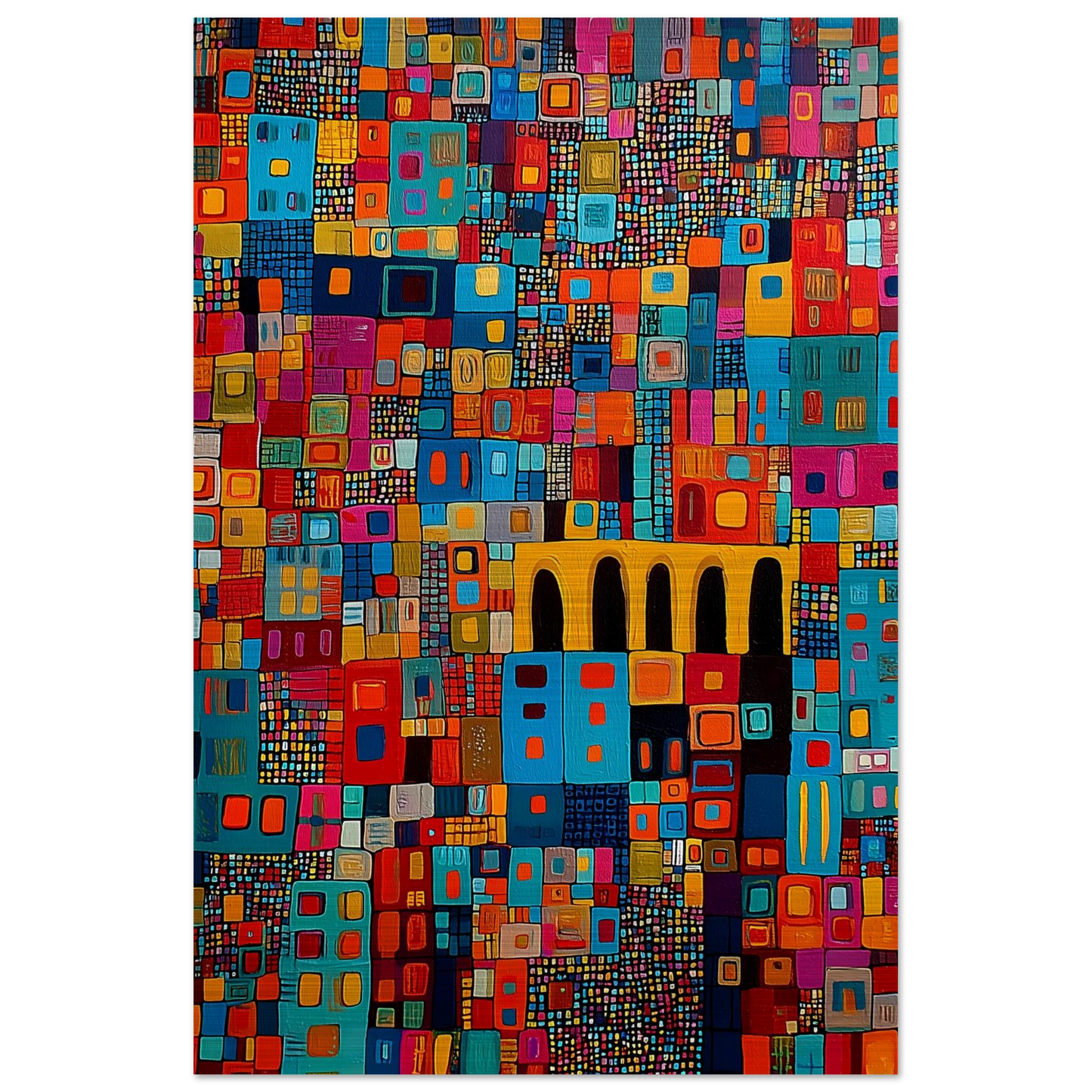Cité Mosaïque — tableau aluminium — vue 3 — art mural STNCL