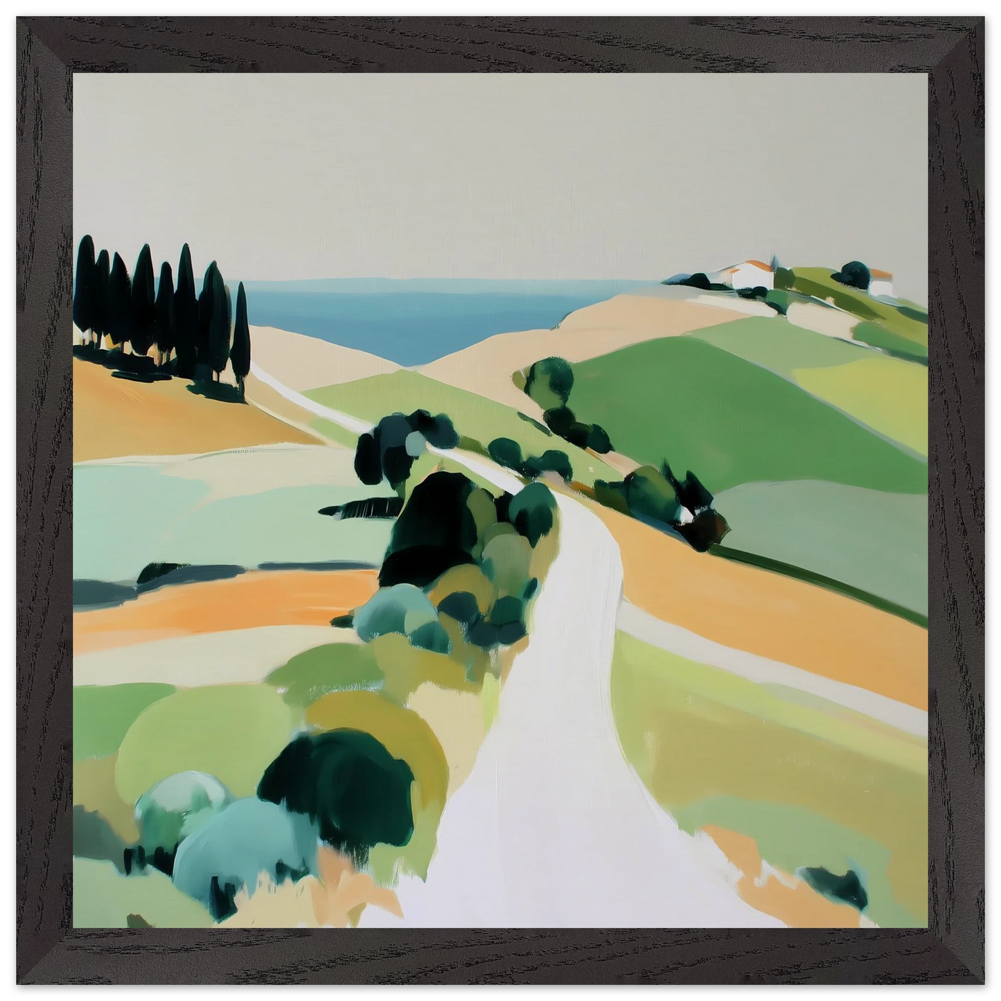 Chemin vers la Mer — tableau encadre bois — vue 2 — art mural STNCL
