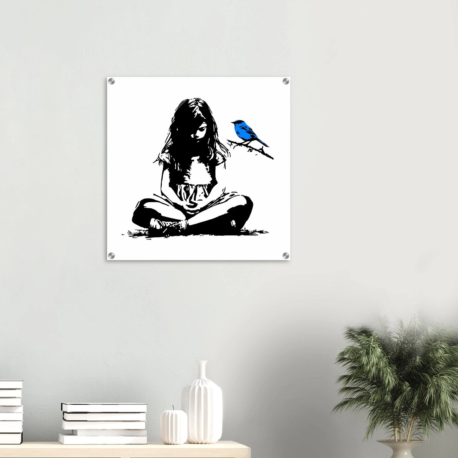 L'Oiseau Bleu — tableau plexiglas — vue 5 — art mural STNCL