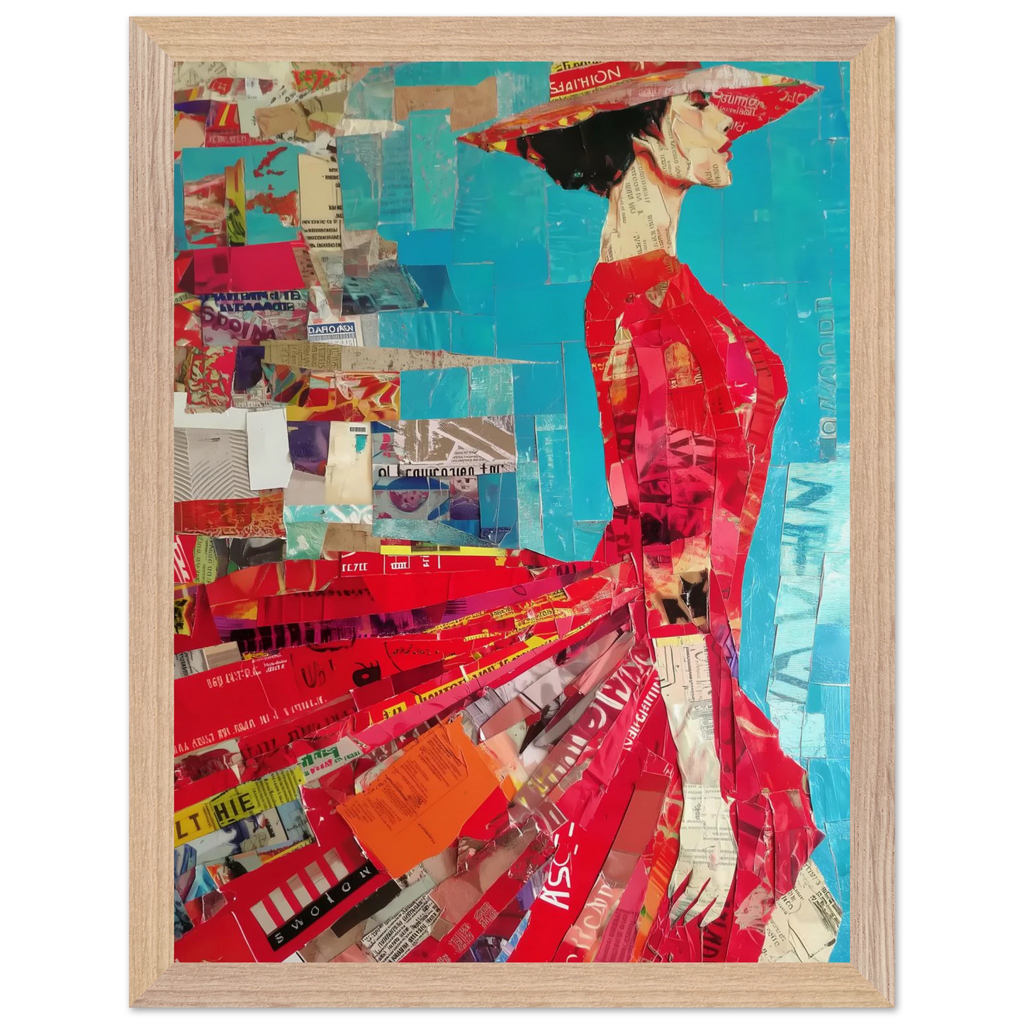 La Robe Rouge — tableau encadré bois — vue 12 — art mural STNCL