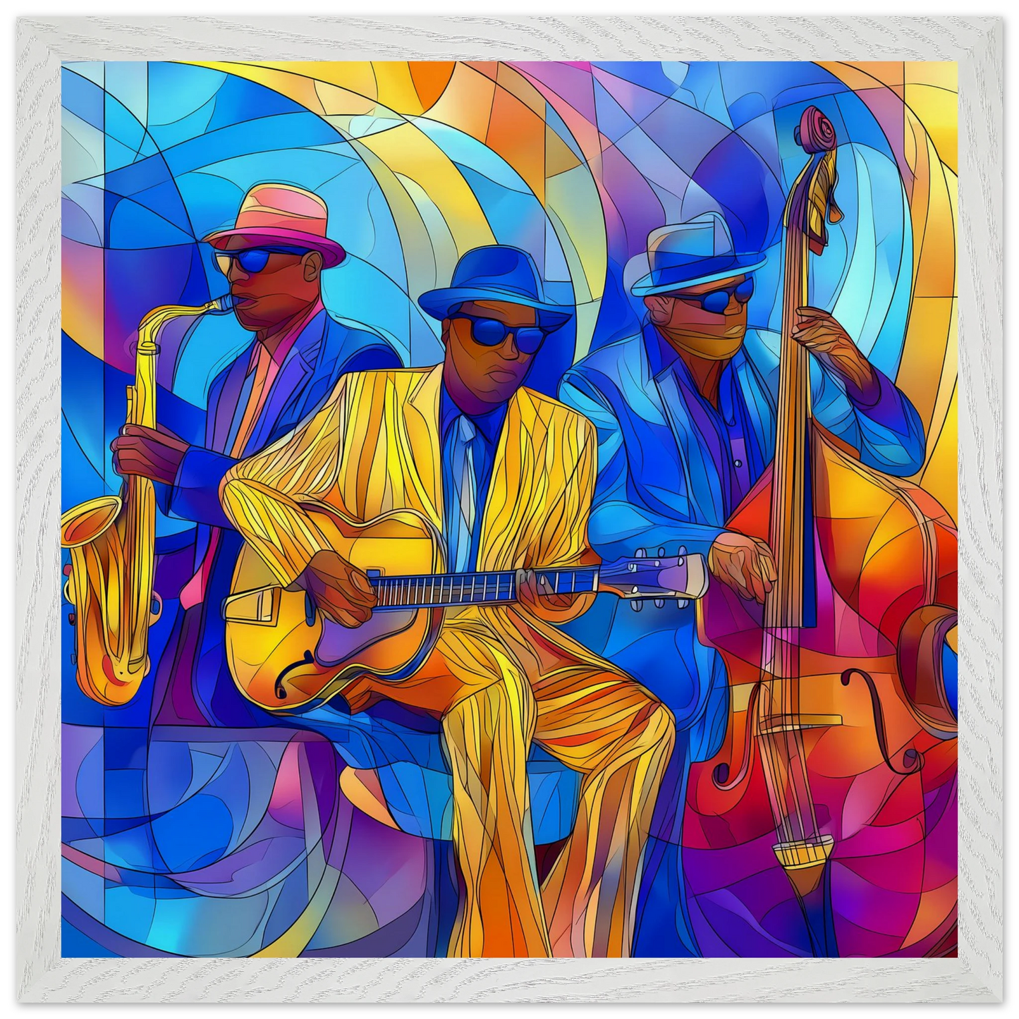 Trio de Jazz — tableau encadre bois — vue 9 — art mural STNCL