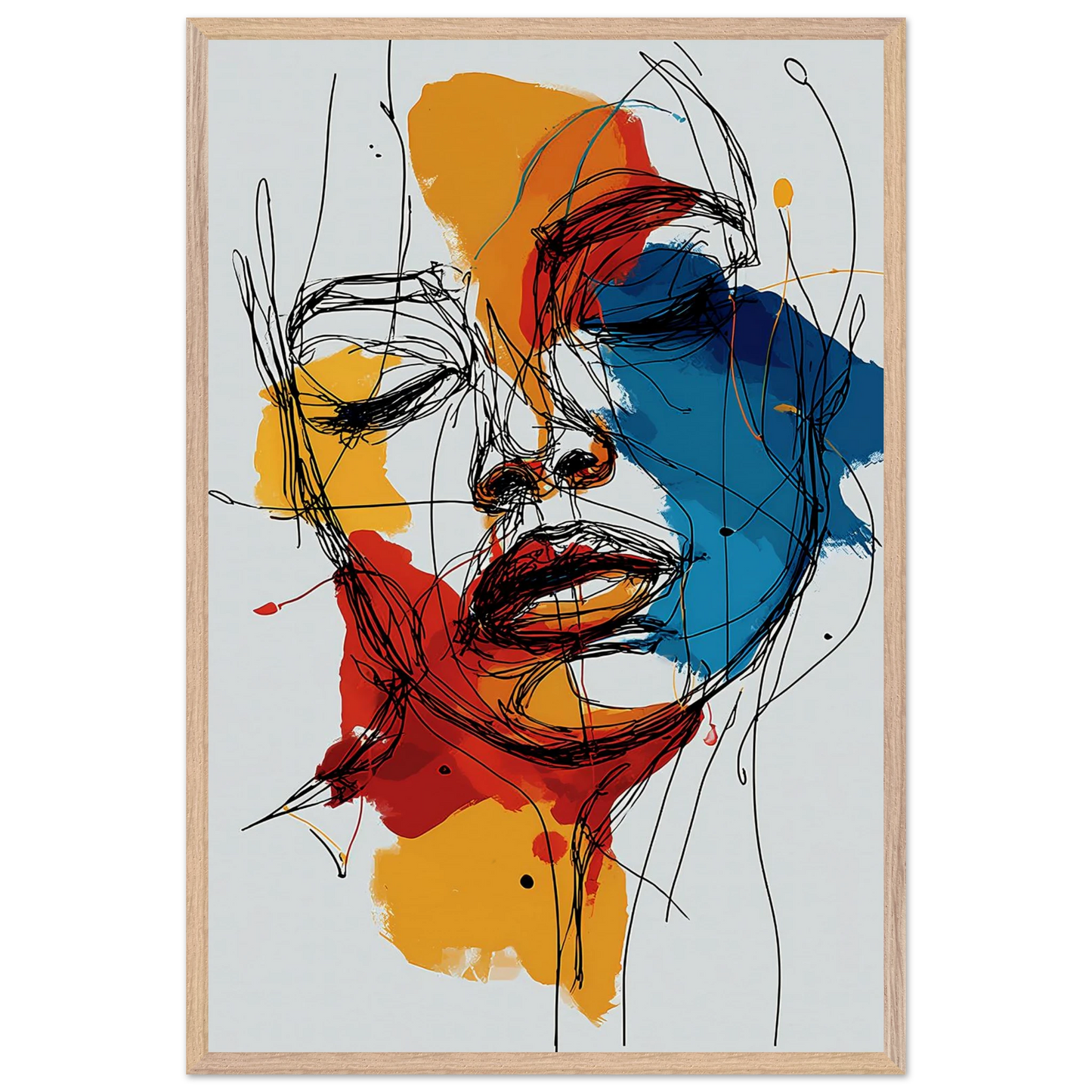Visage en Filigrane — tableau encadré bois — vue 14 — art mural STNCL