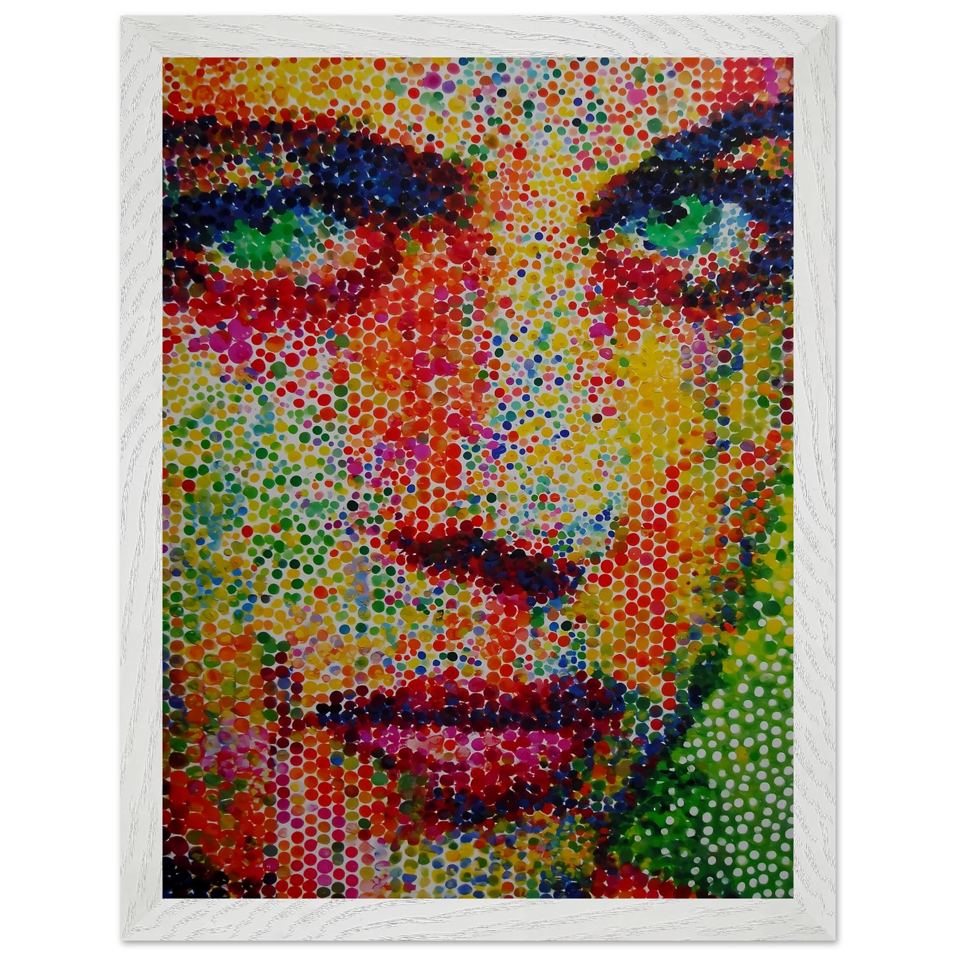 Le Visage en Points — tableau encadré bois — vue 9 — art mural STNCL