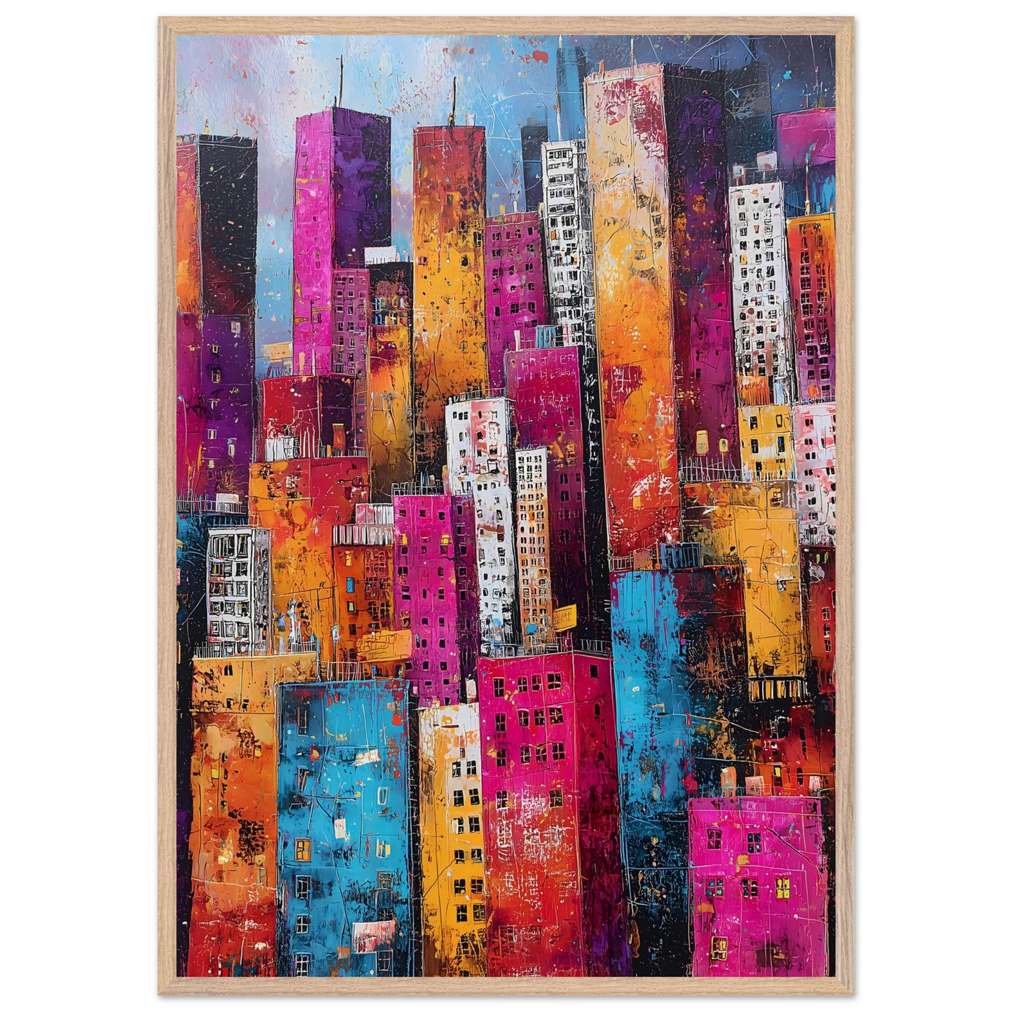 Empilement — tableau encadré bois — vue 6 — art mural STNCL