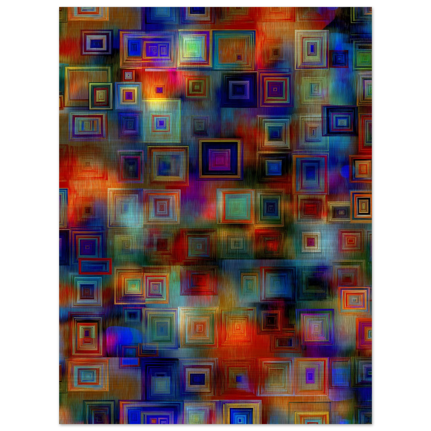 Trame de Carrés — tableau aluminium — vue 2 — art mural STNCL