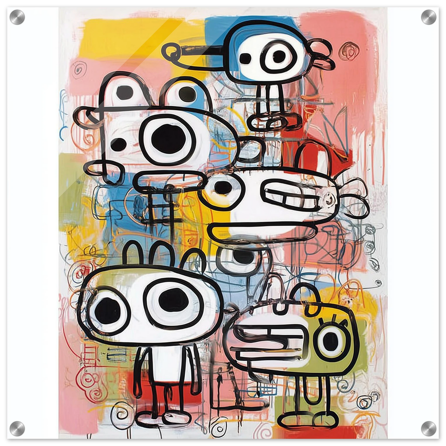 La Tribu des Grands Yeux — tableau plexiglas — art mural STNCL
