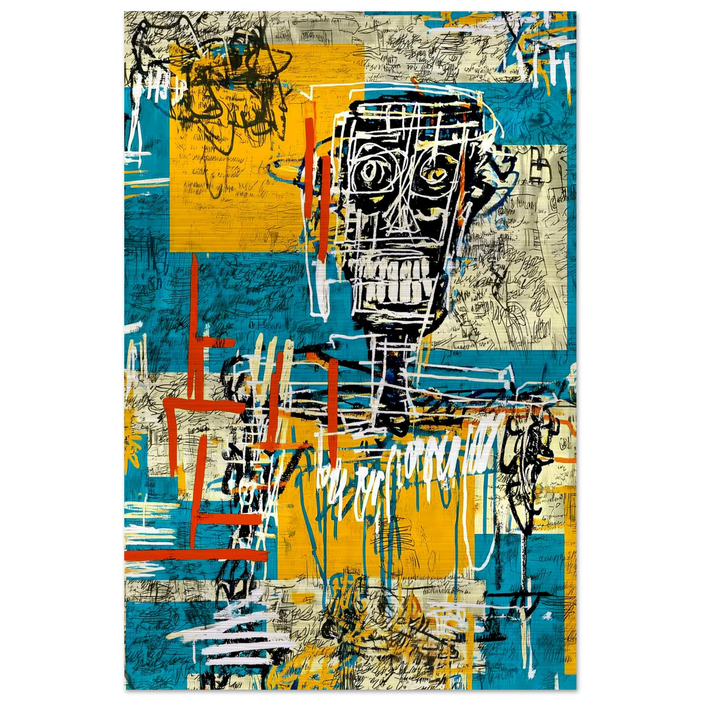 Visage Griffé — tableau aluminium — vue 3 — art mural STNCL