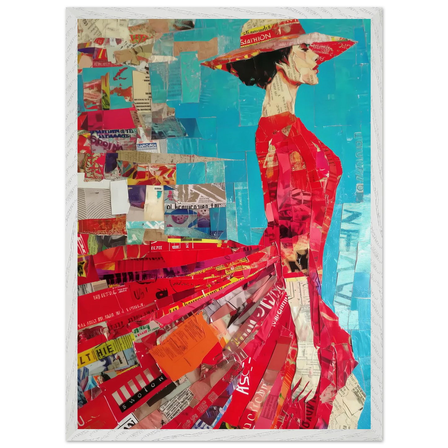 La Robe Rouge — tableau encadré bois — vue 11 — art mural STNCL