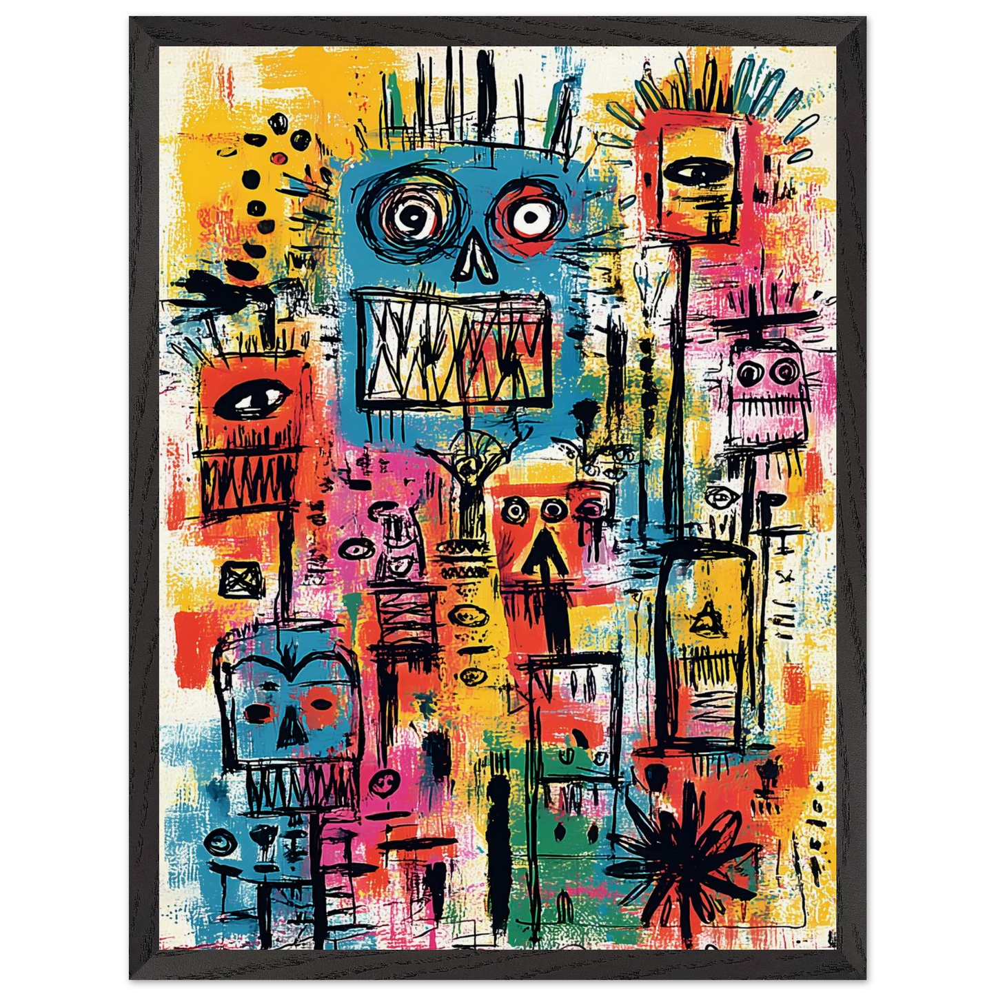 Totem des Esprits — tableau encadre bois — vue 15 — art mural STNCL
