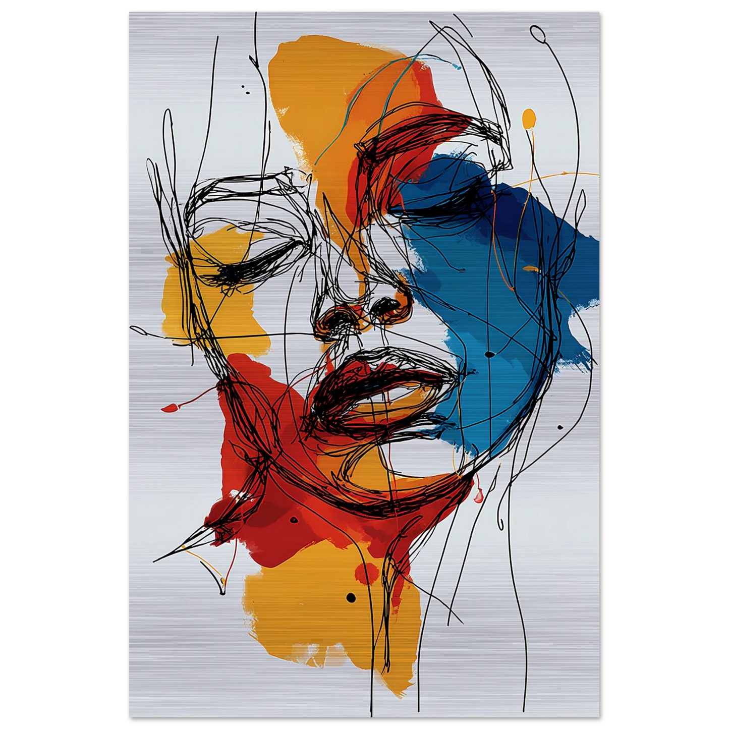 Visage en Filigrane — tableau aluminium — vue 3 — art mural STNCL