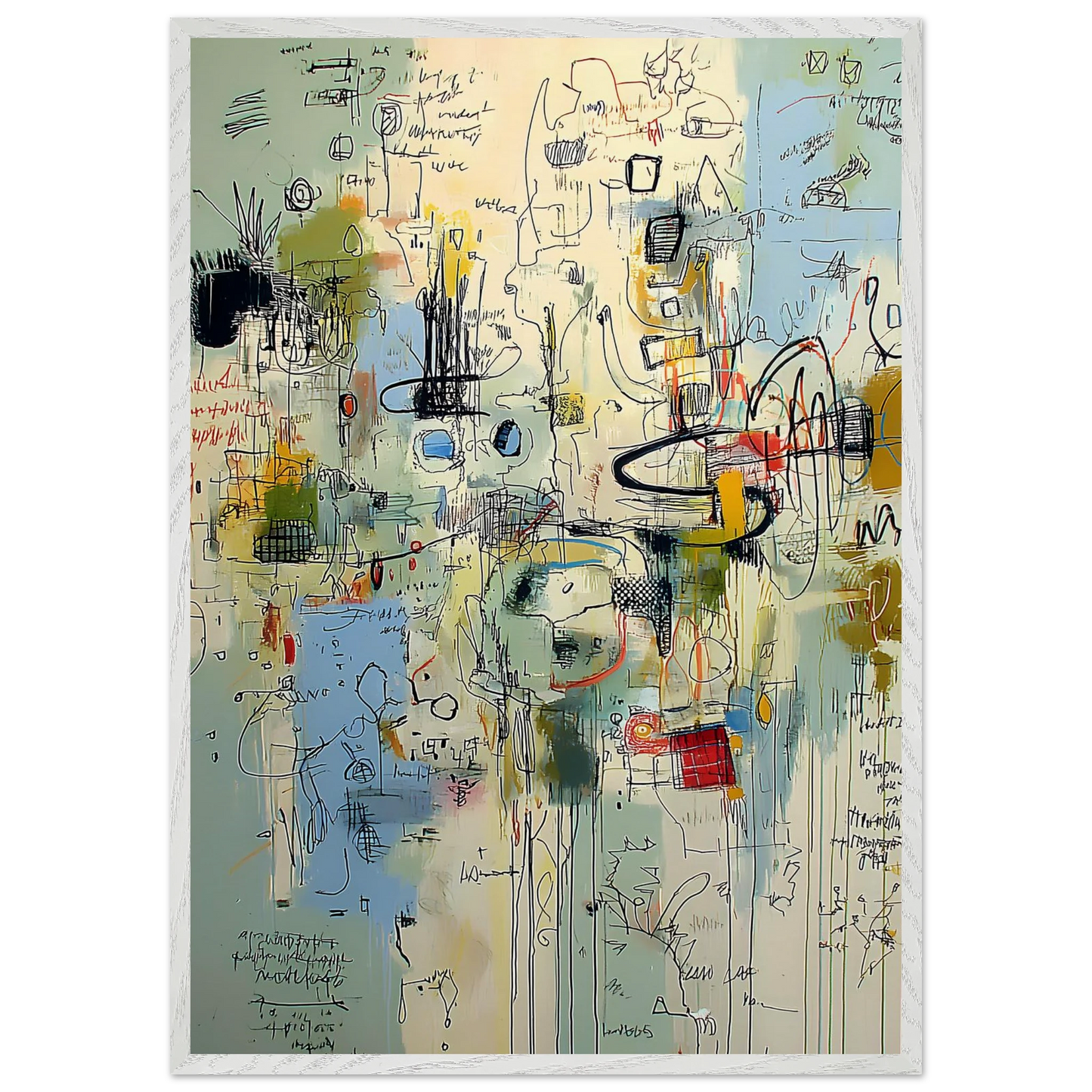 Écriture du Vent — tableau encadré bois — vue 5 — art mural STNCL