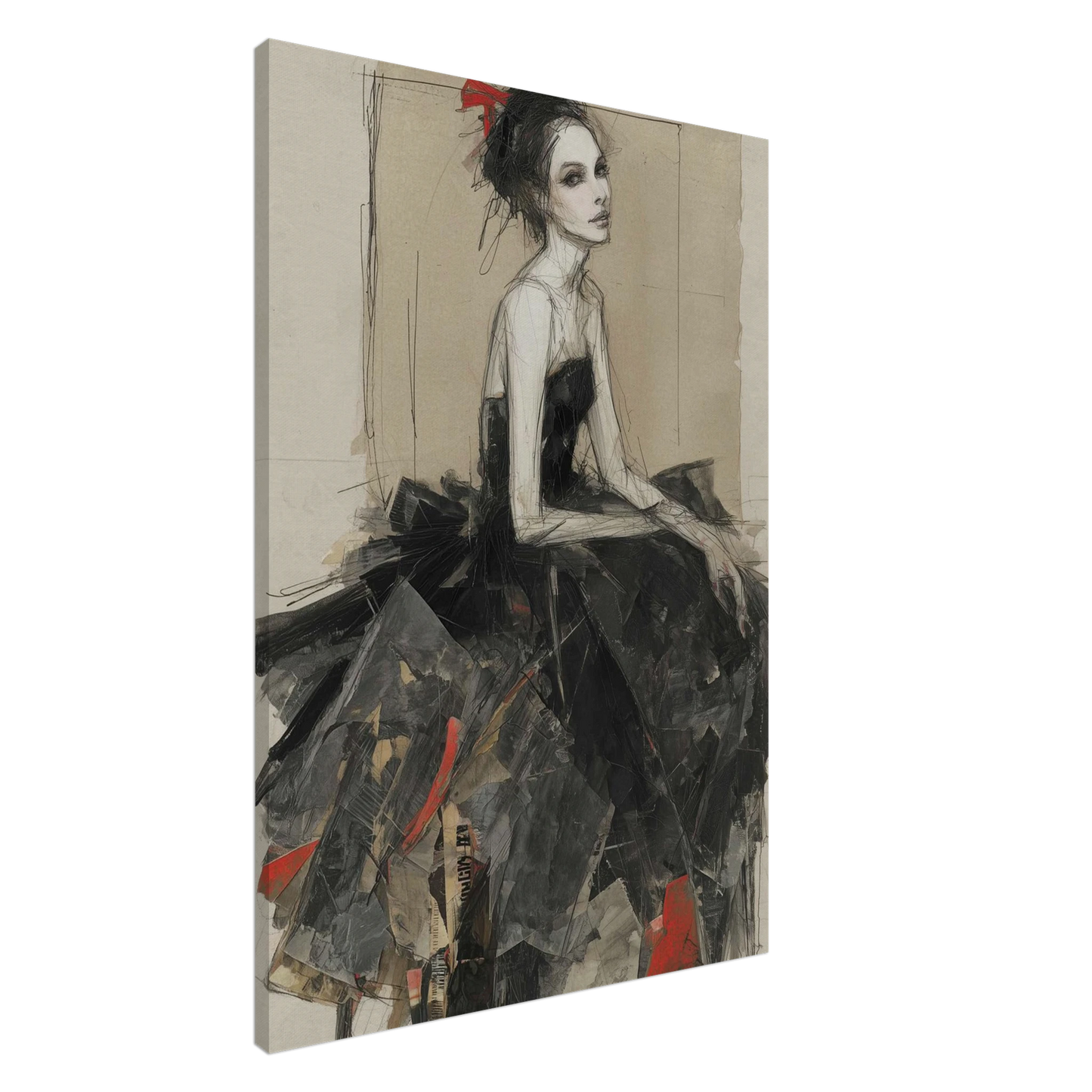 Froufrous d'Encre et de Nuit — tableau sur toile — art mural STNCL