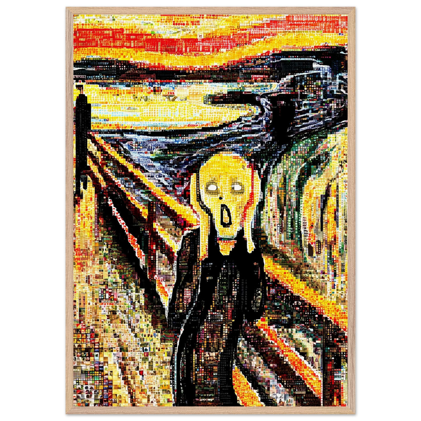 Le Cri en Mosaïque — tableau encadré bois — vue 6 — art mural STNCL