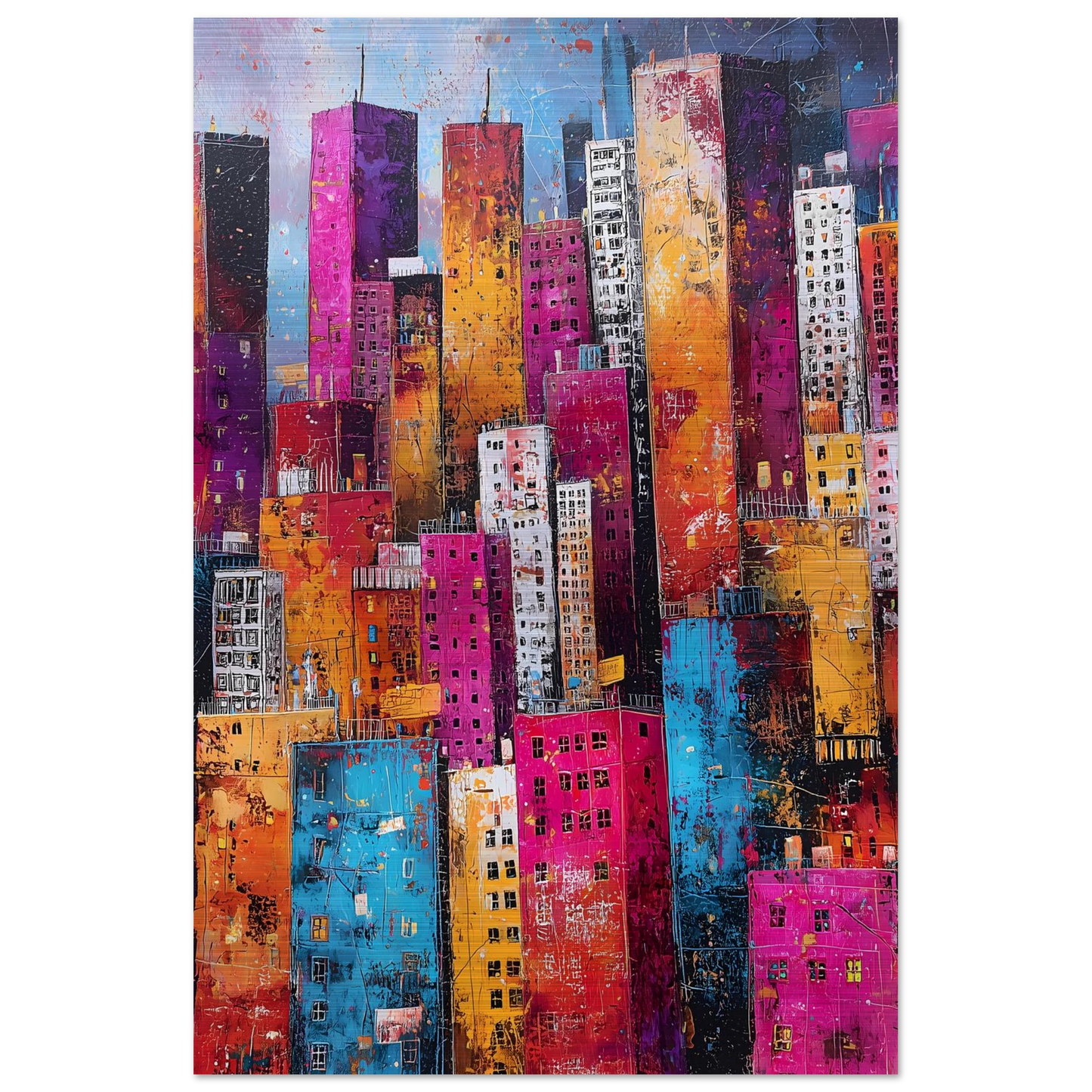 Empilement — tableau aluminium — vue 3 — art mural STNCL