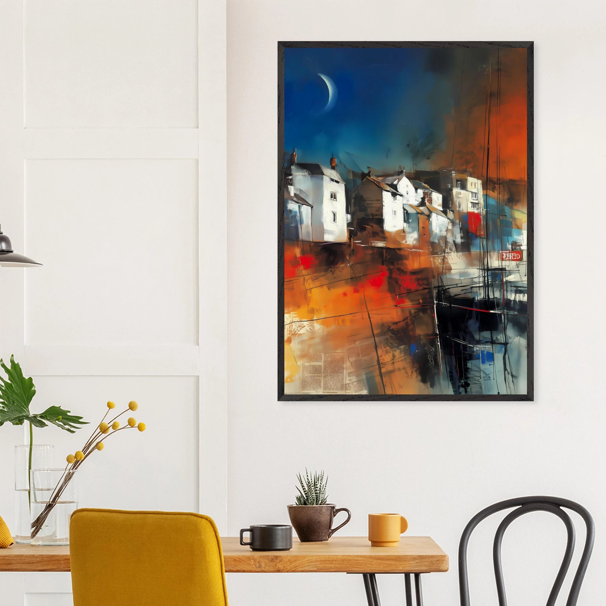 Port sous le Croissant de Lune — tableau encadré bois — vue 18 — art mural STNCL