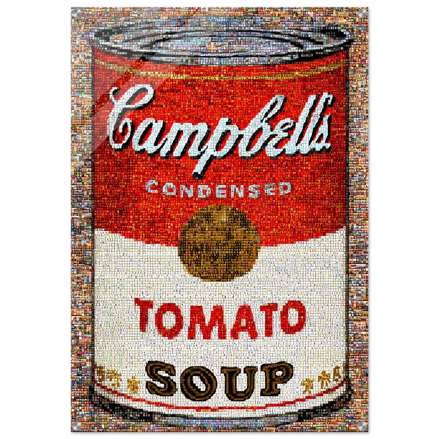 Mosaïque Soupe Tomate — tableau plexiglas — art mural STNCL