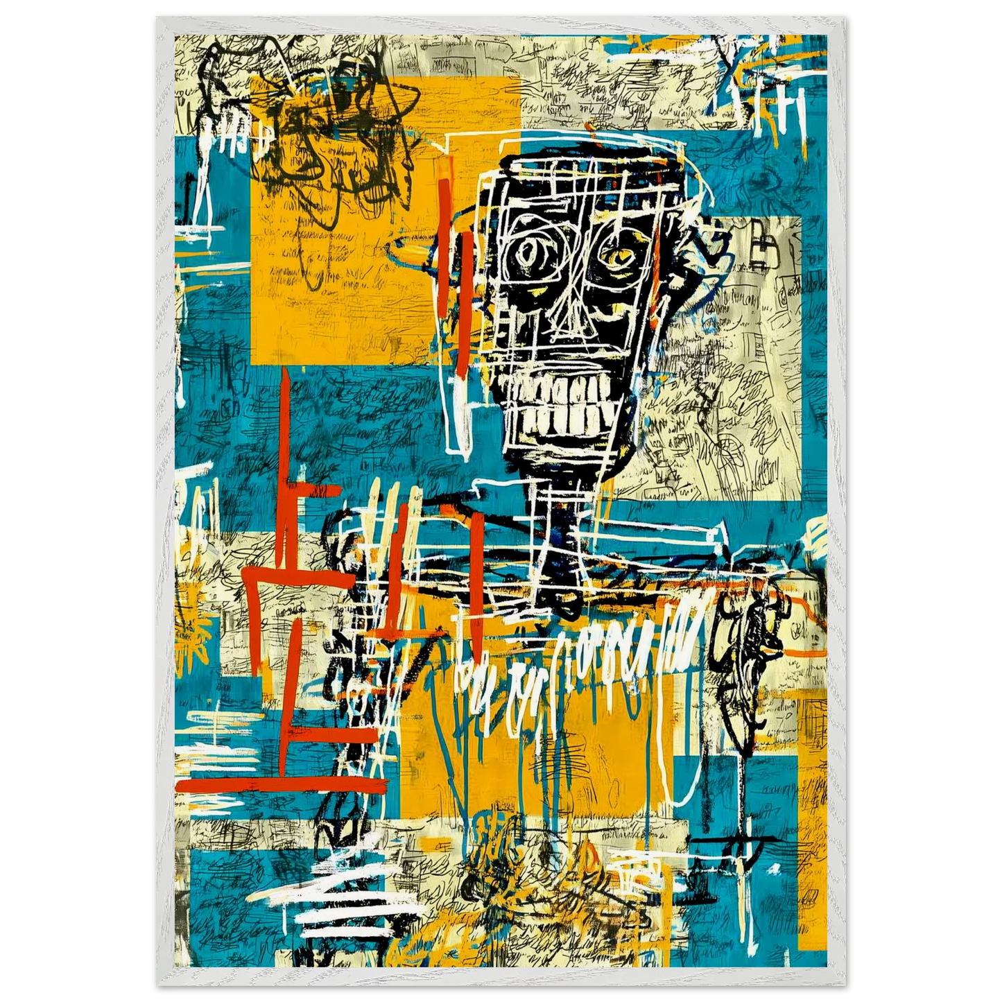 Visage Griffé — tableau encadré bois — vue 5 — art mural STNCL