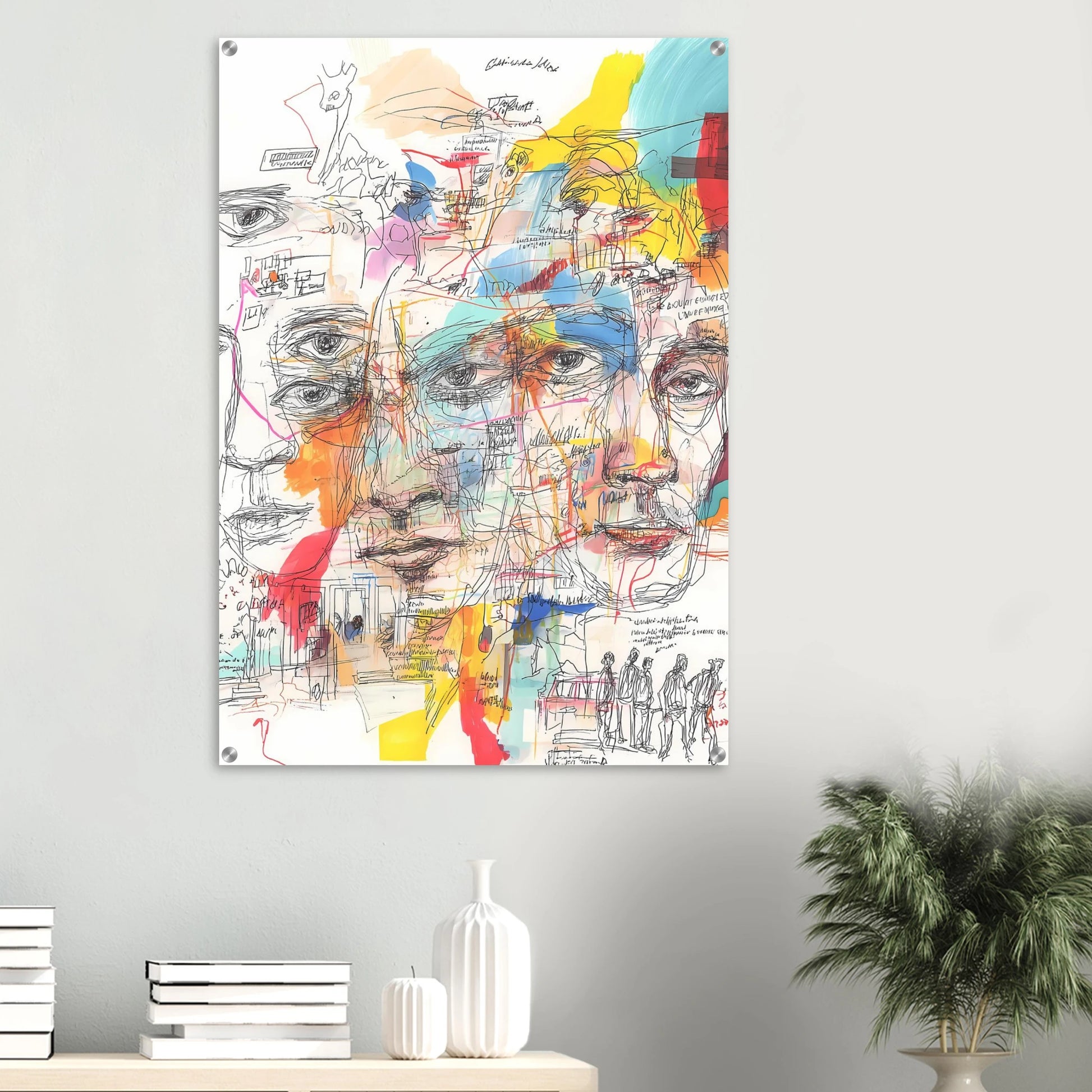 Carnet de Visages — tableau plexiglas — vue 6 — art mural STNCL