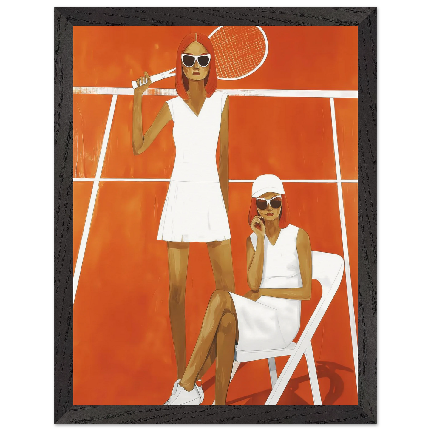 Deux Sets — tableau encadré bois — vue 4 — art mural STNCL