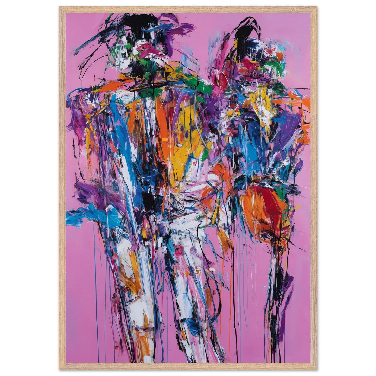 Duo en Tumulte — tableau encadre bois — vue 6 — art mural STNCL