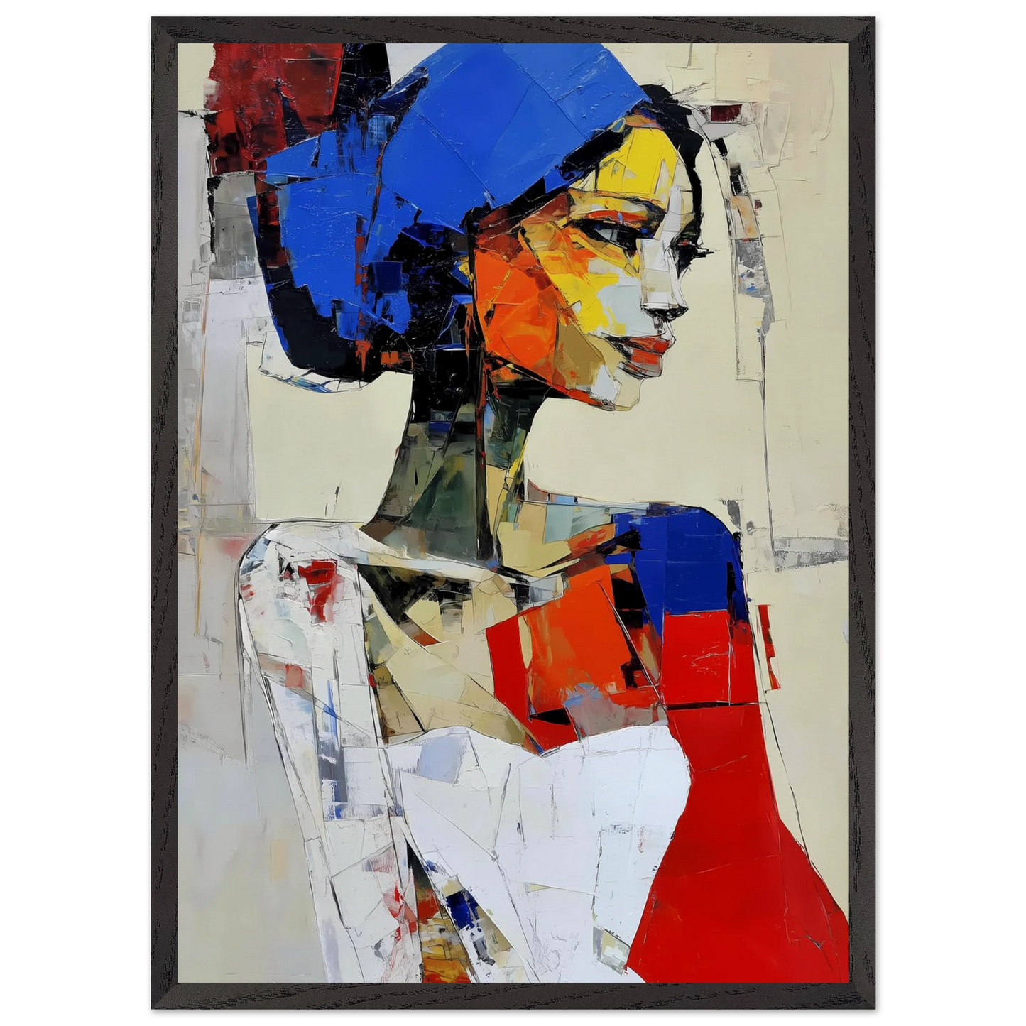 Profil en Éclats de Couleur — tableau encadré bois — vue 10 — art mural STNCL