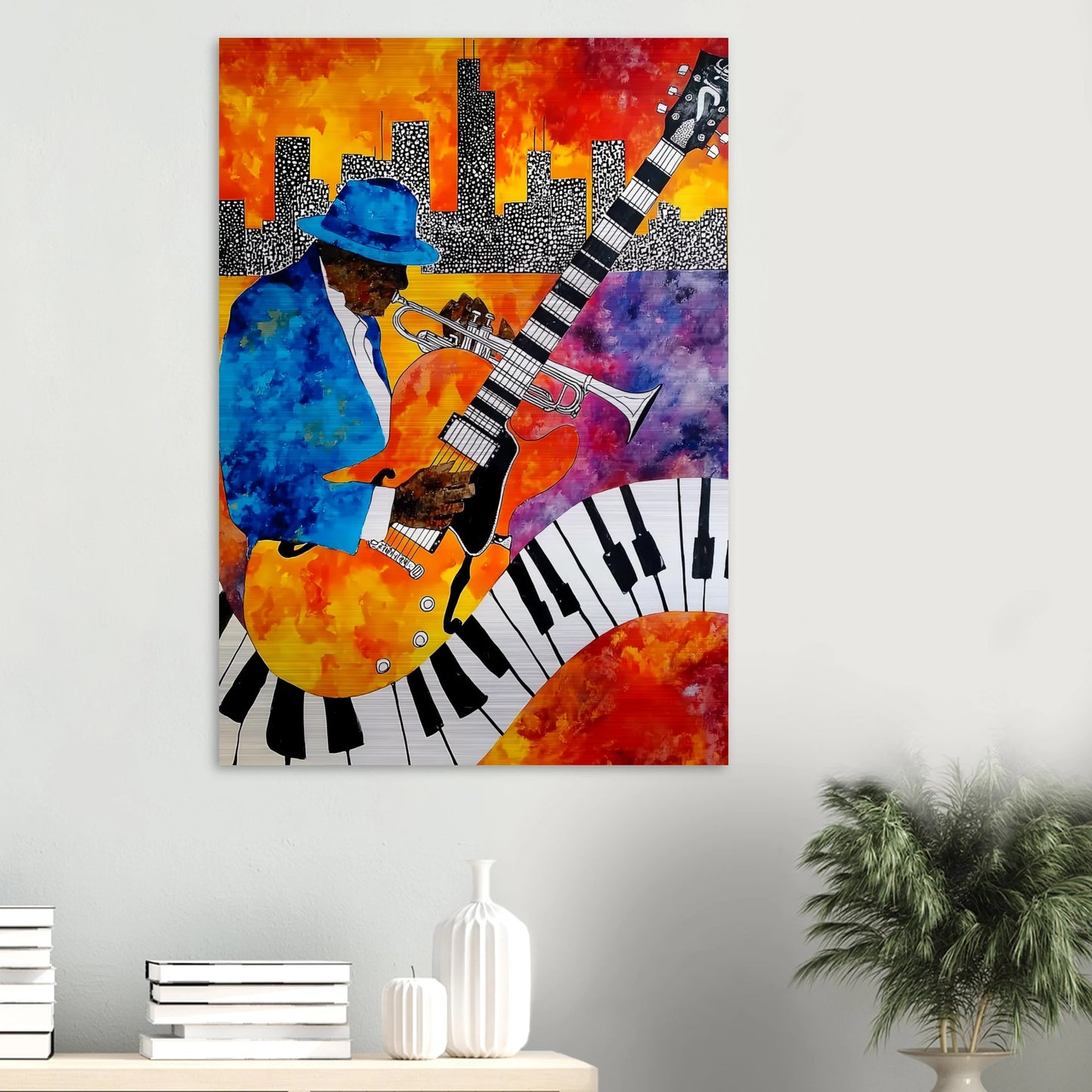 Blues en Ville — tableau aluminium — vue 6 — art mural STNCL