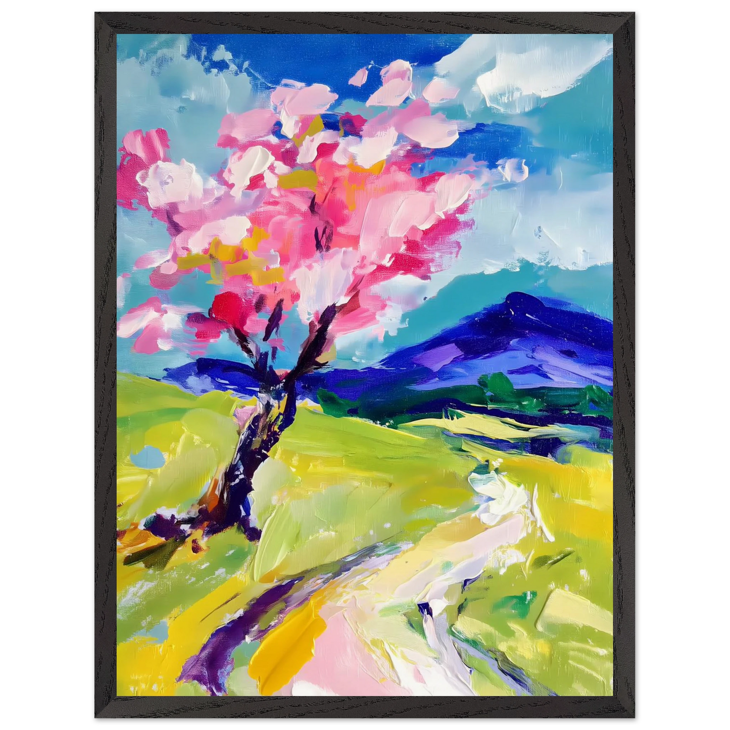 L'Arbre en Fleurs — tableau encadré bois — vue 15 — art mural STNCL