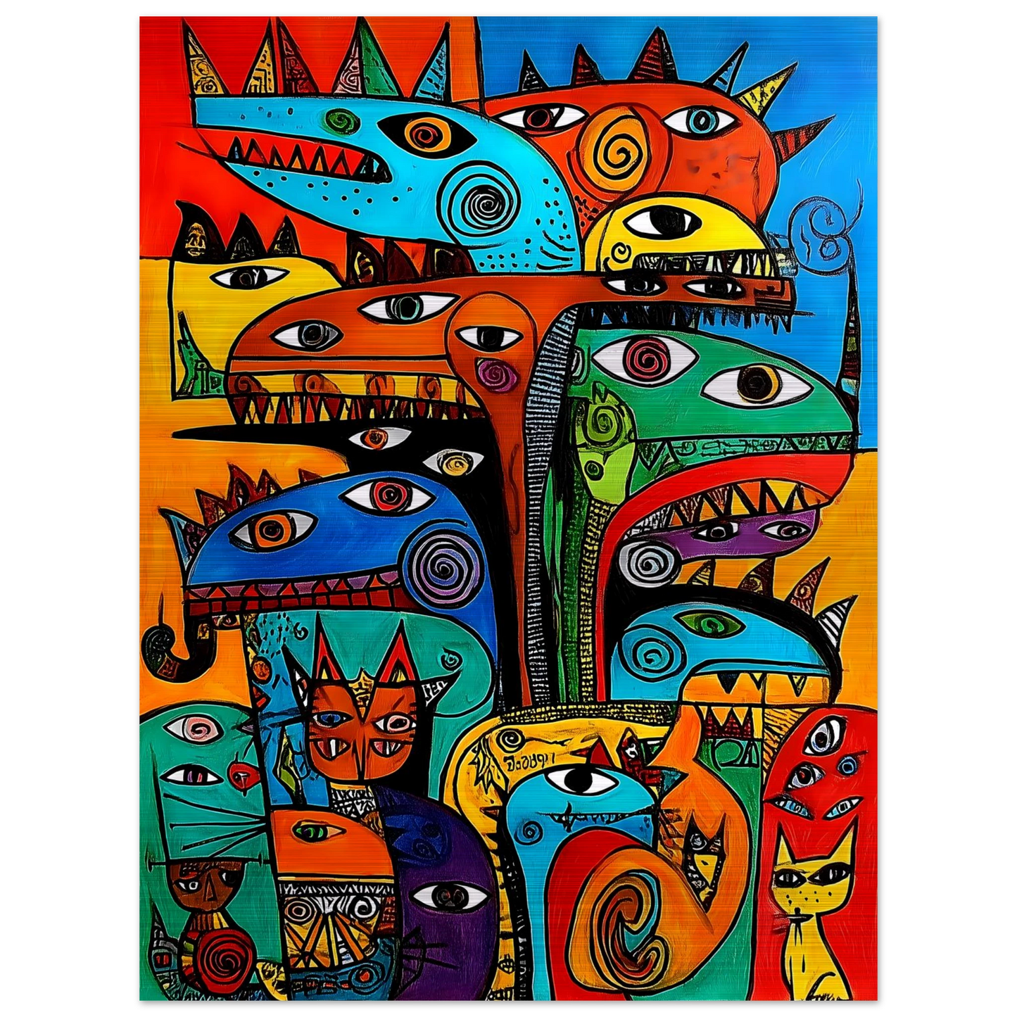 La Tribu — tableau aluminium — vue 2 — art mural STNCL