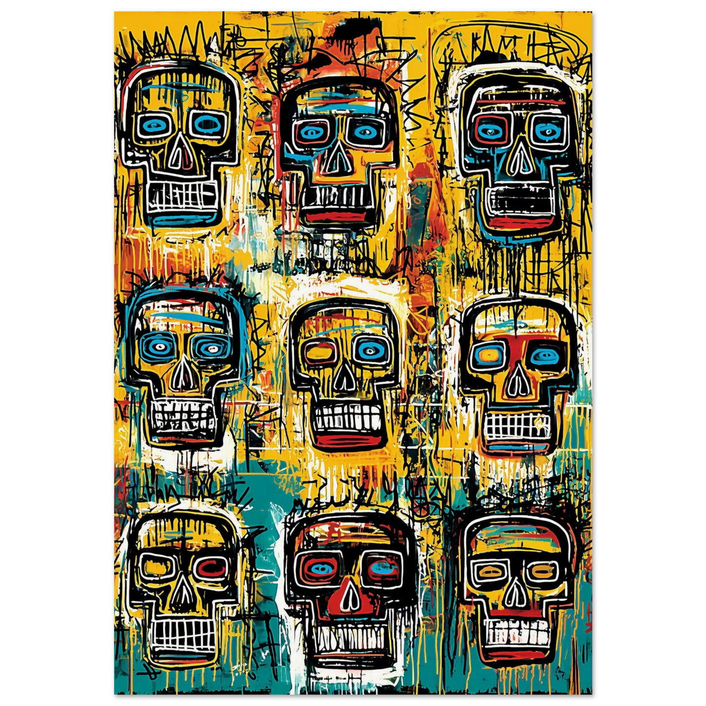 Crânes en Choeur Vibrant — affiche d'art — art mural STNCL