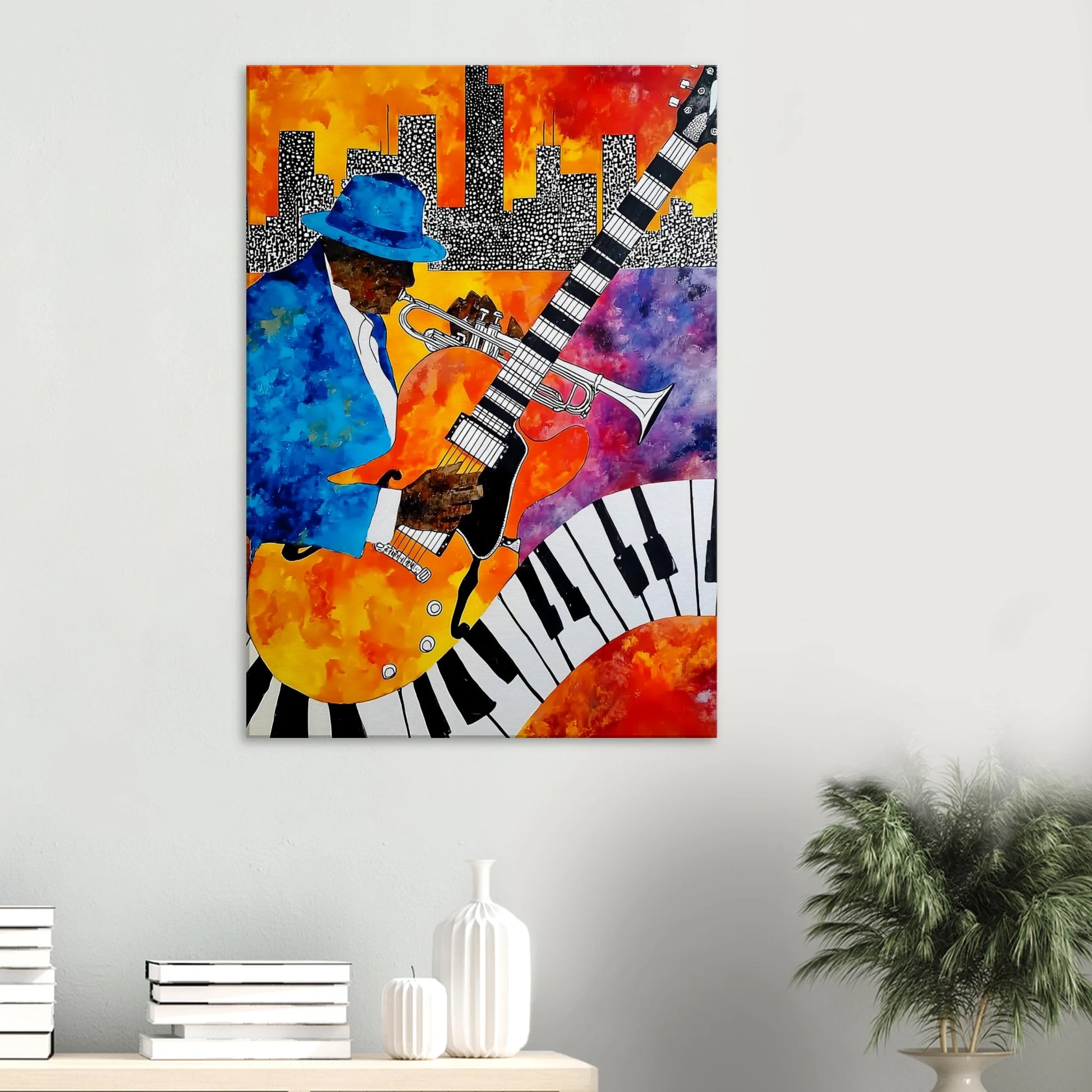 Blues en Ville — tableau sur toile — vue 6 — art mural STNCL